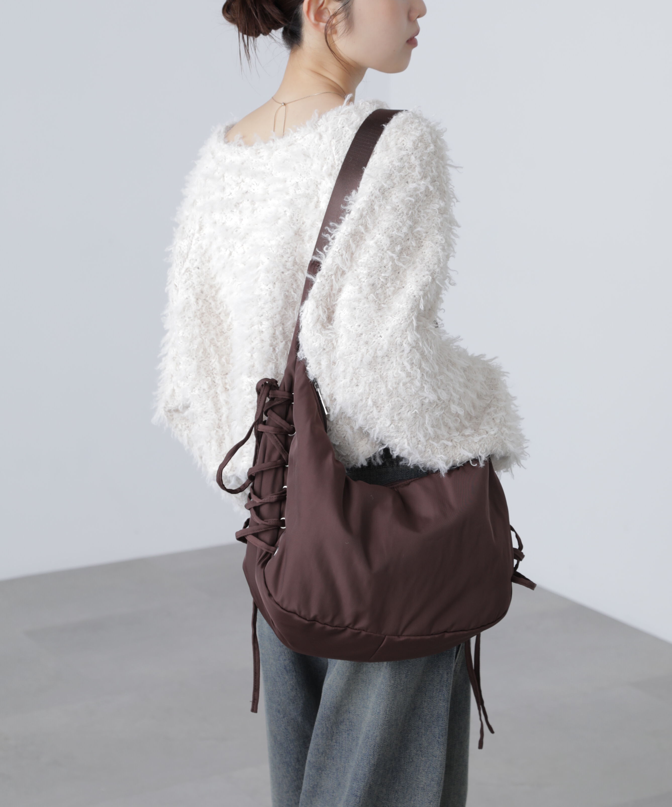  「レースアップバッグ」|その他|ブラウン