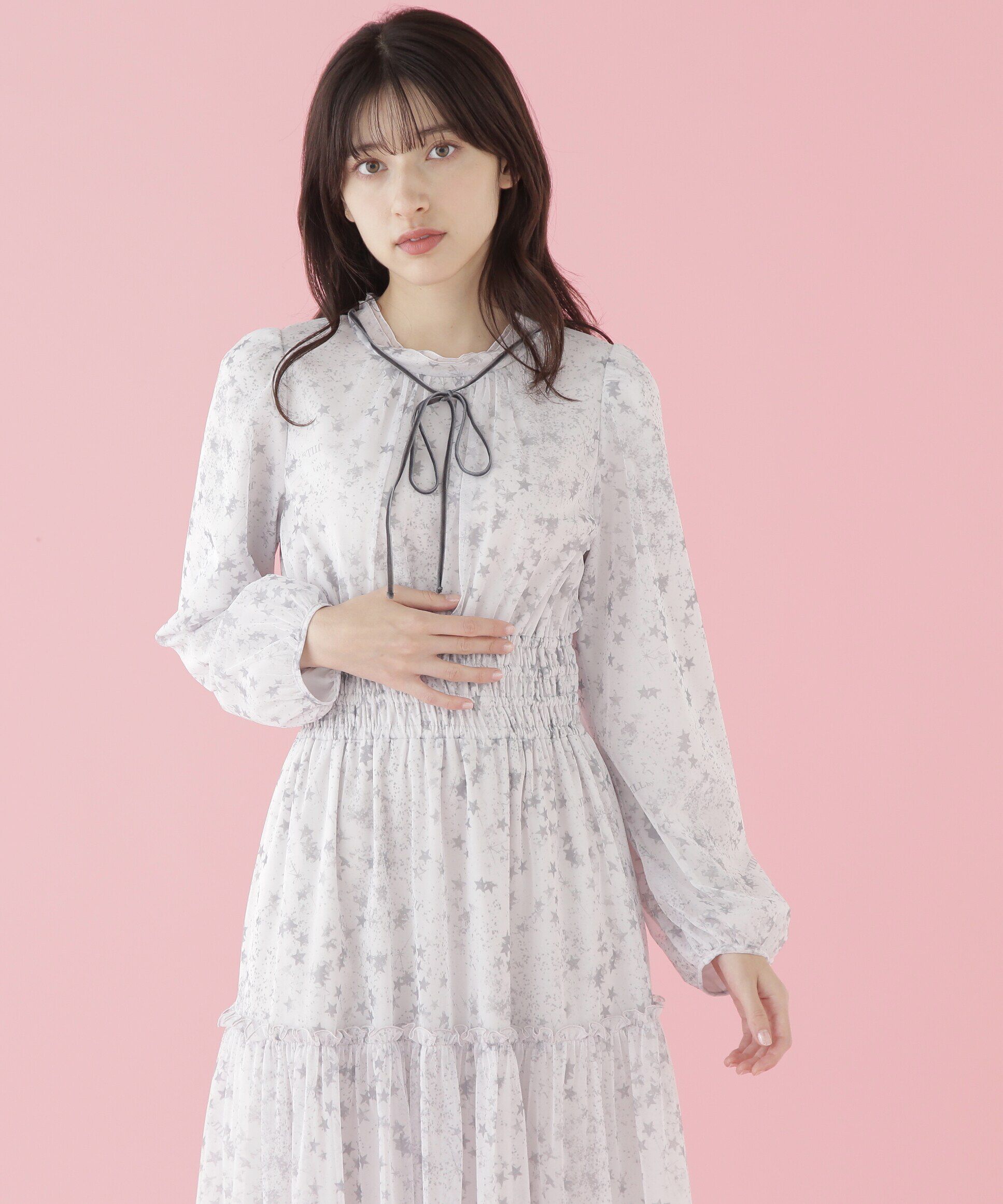  「星柄チュールワンピース」|ワンピース|