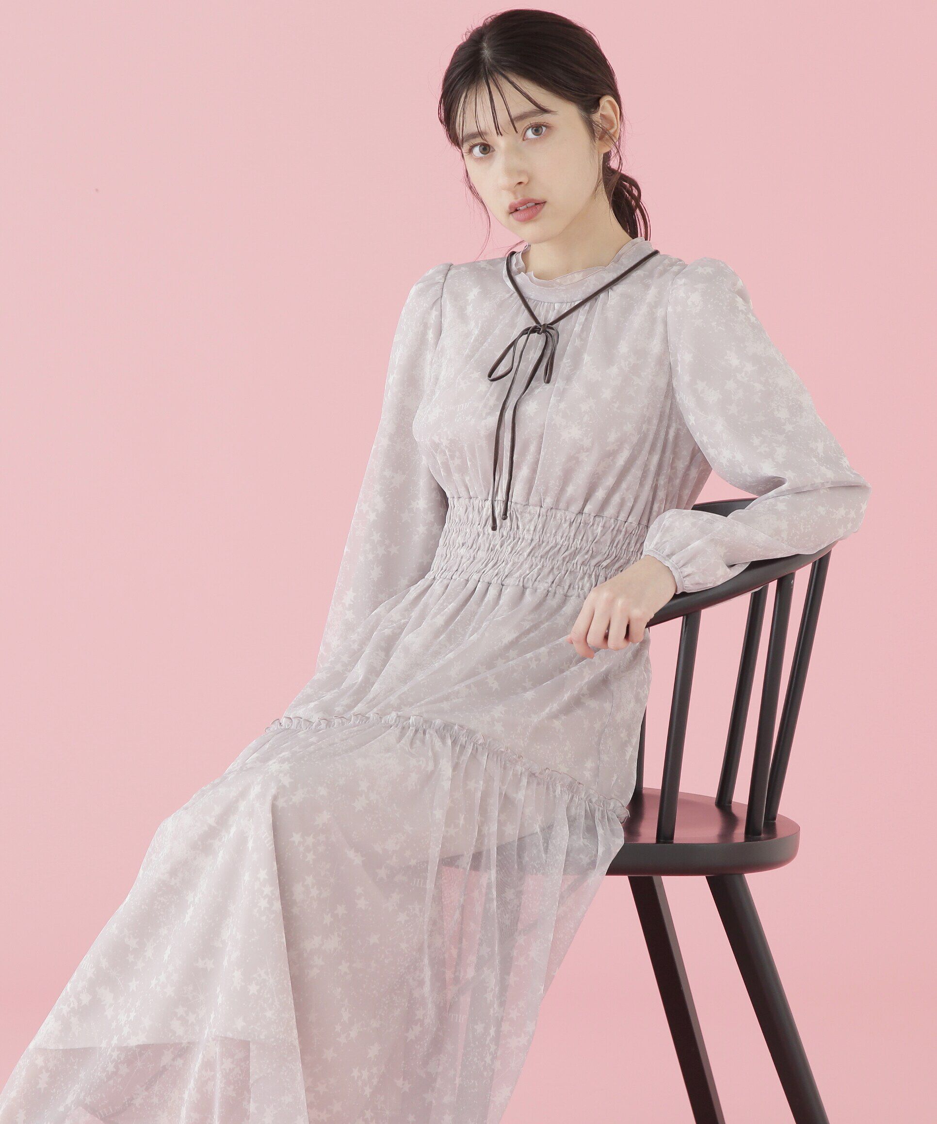  「星柄チュールワンピース」|ワンピース|