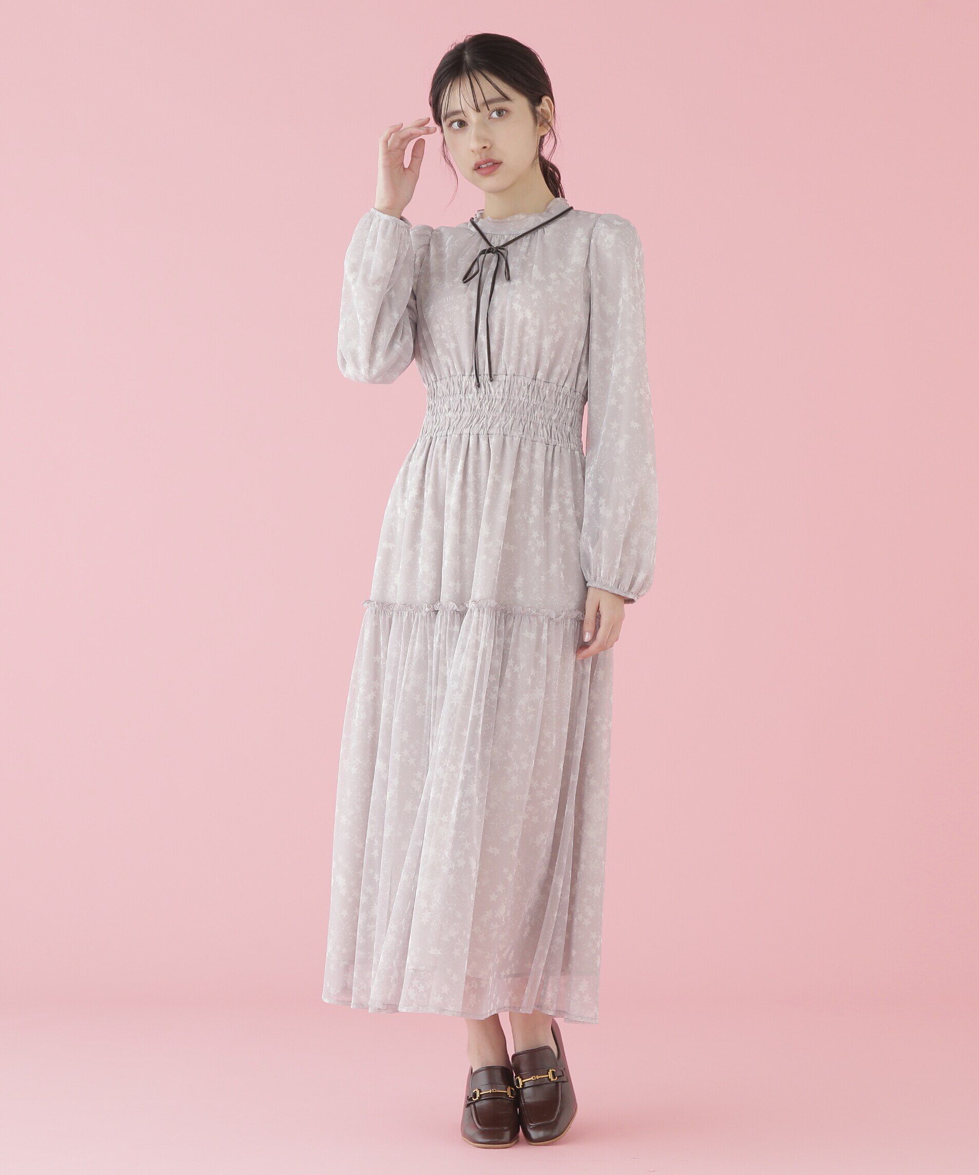  「星柄チュールワンピース」|ワンピース|