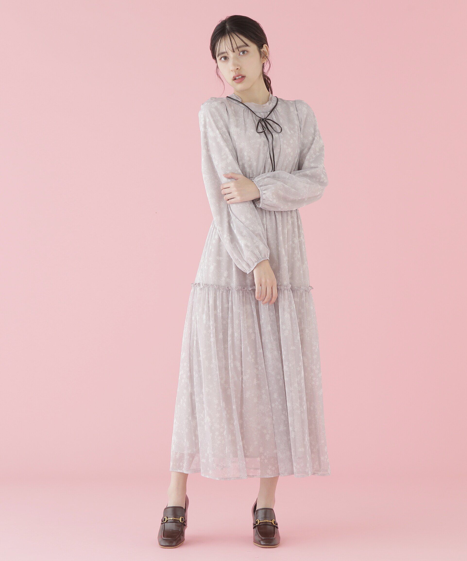  「星柄チュールワンピース」|ワンピース|