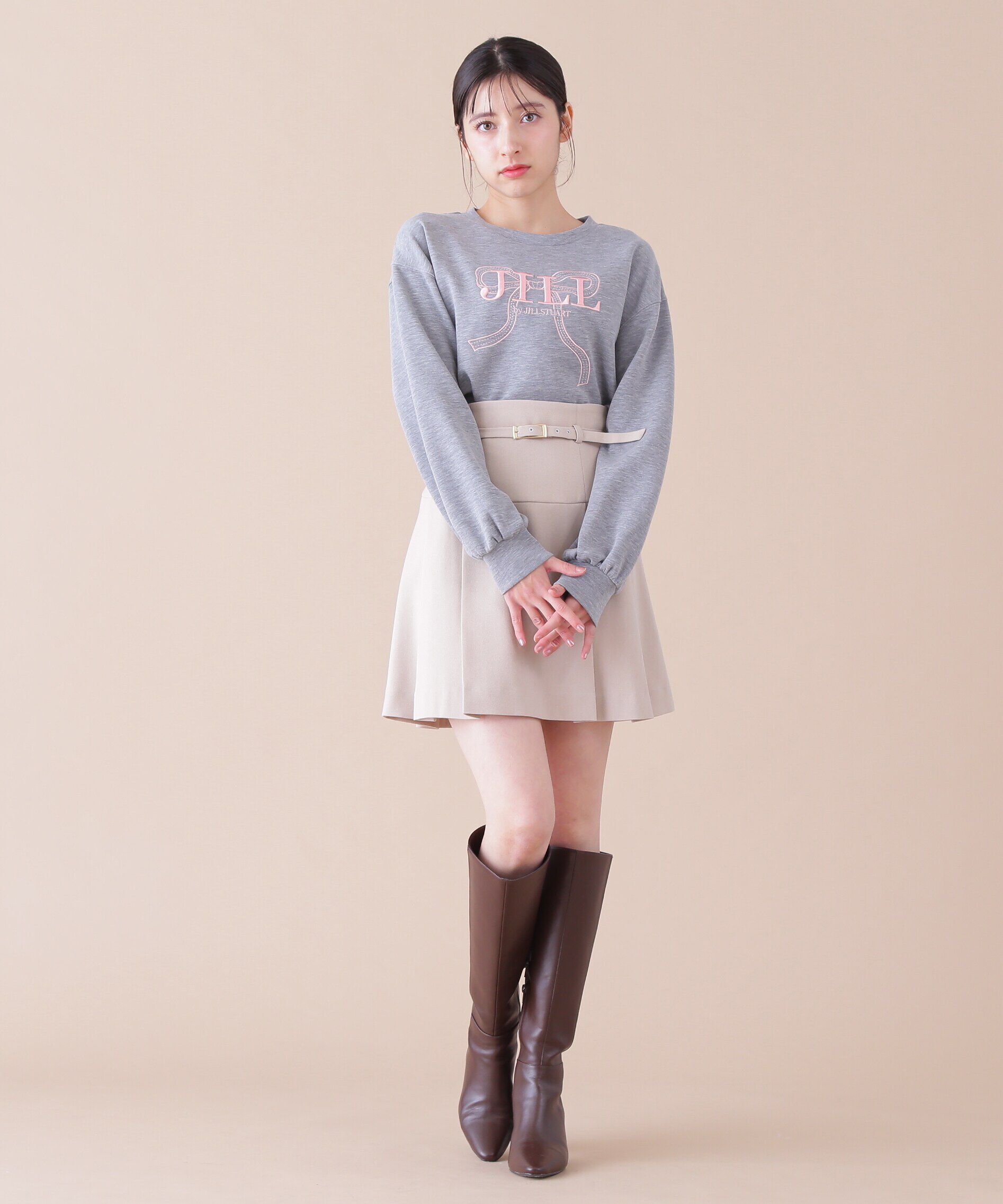  「バックルベルト付プリーツミニスカート」|スカート|