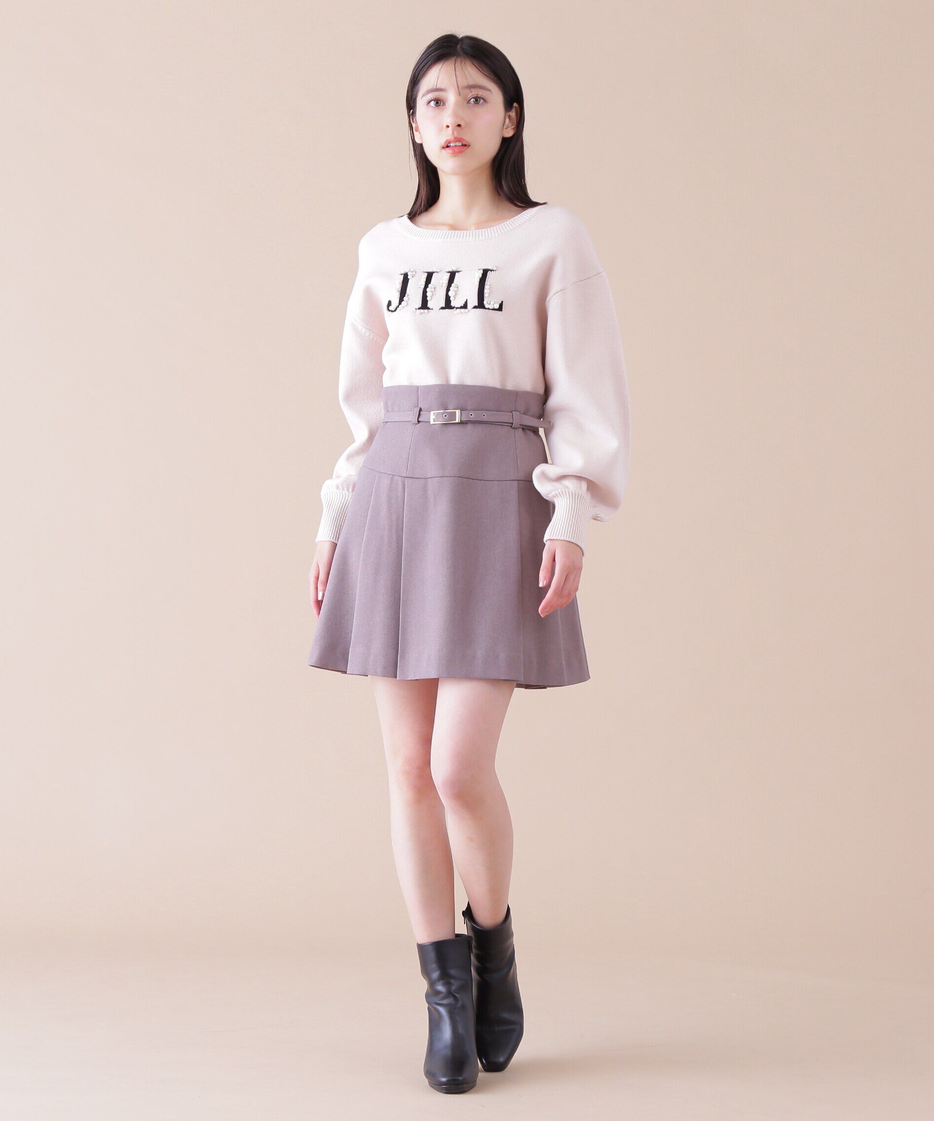  「バックルベルト付プリーツミニスカート」|スカート|