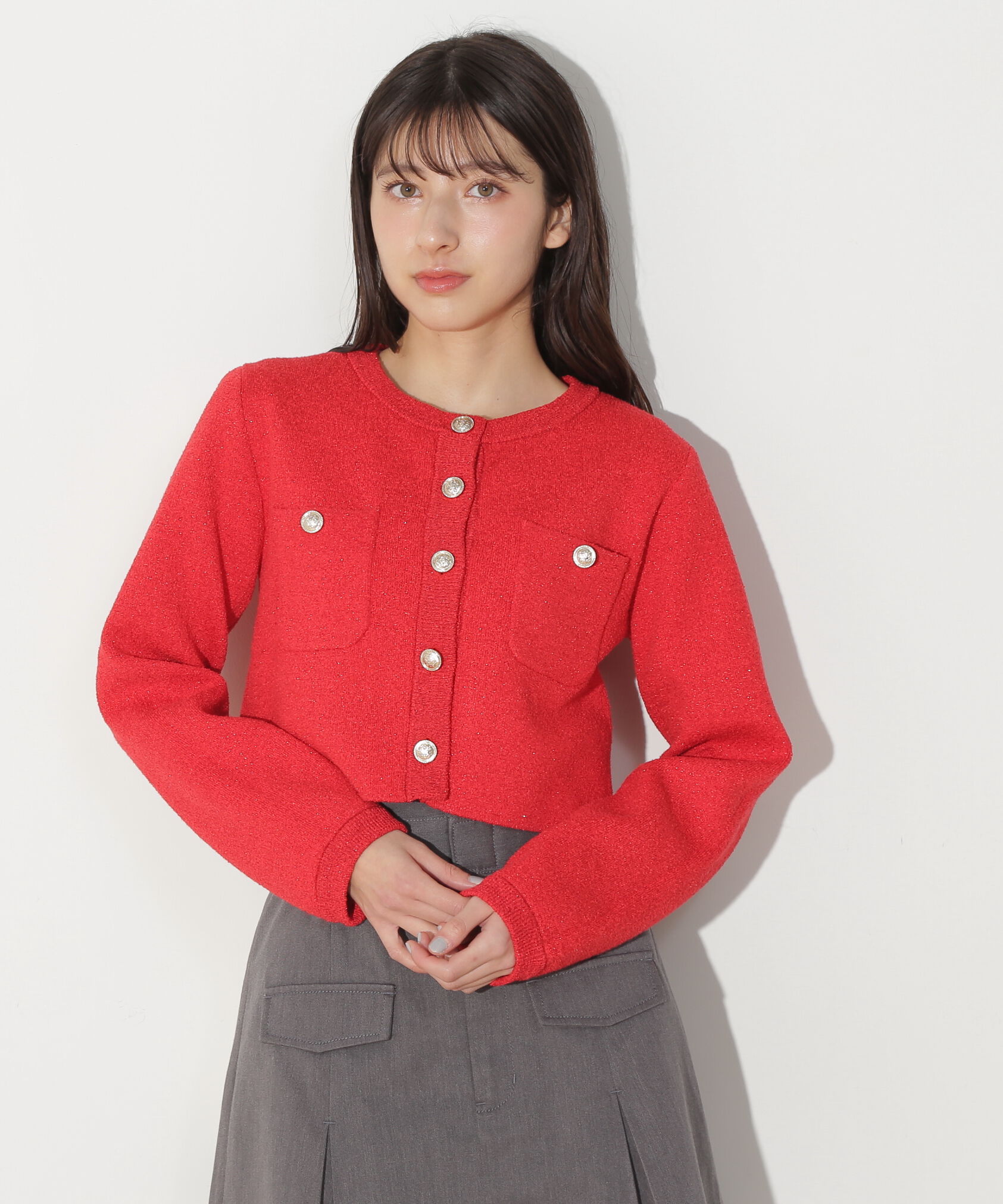  「ブークレーニットジャケット」|ニット・セーター|