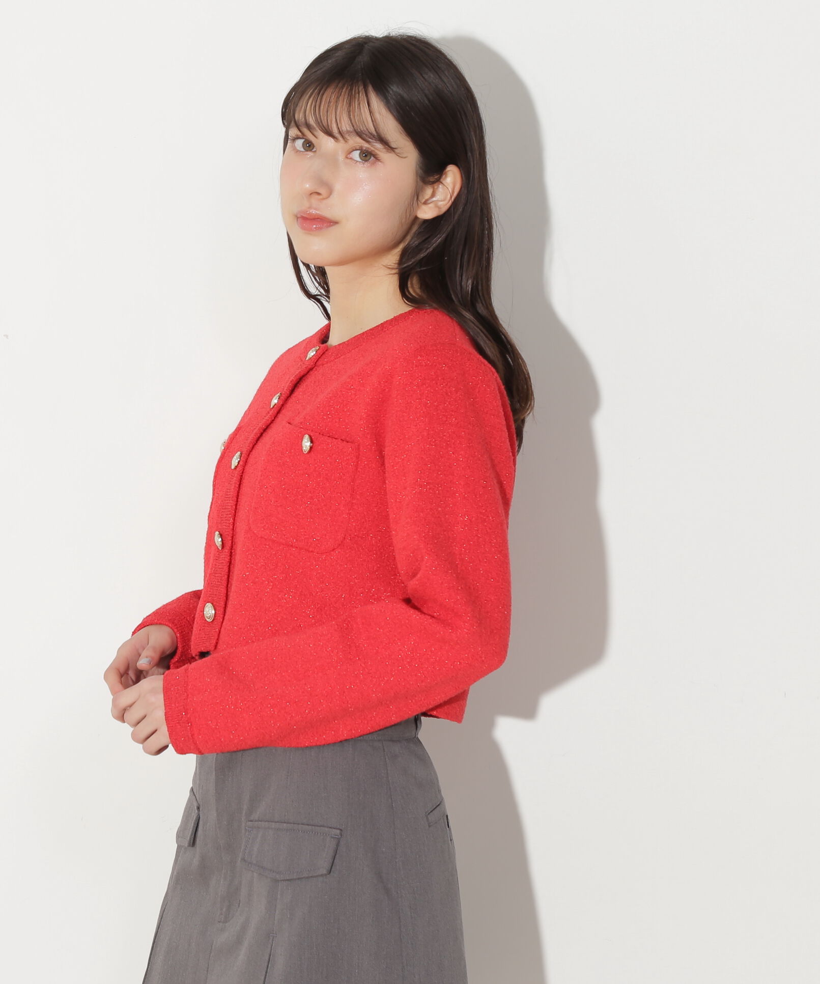  「ブークレーニットジャケット」|ニット・セーター|