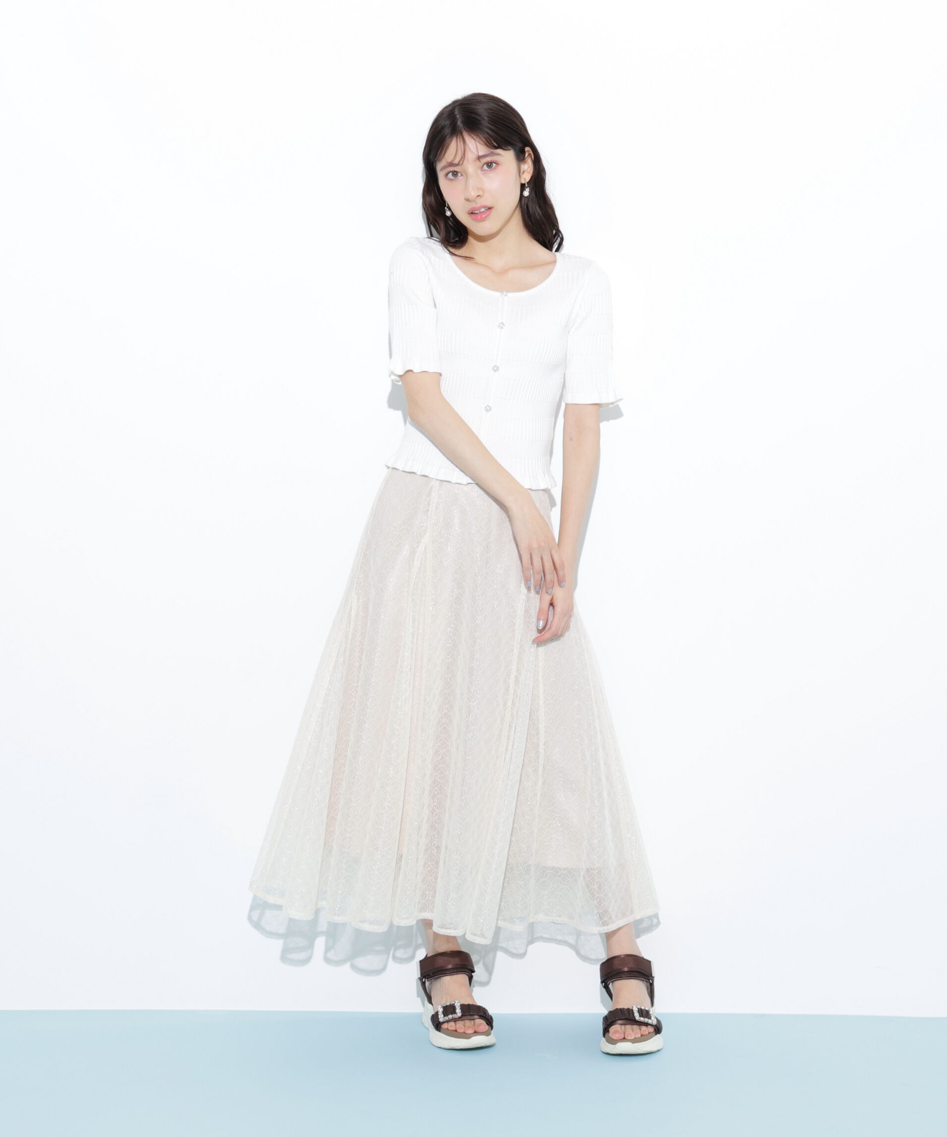  「前後2way変形リブニット」|ニット・セーター|