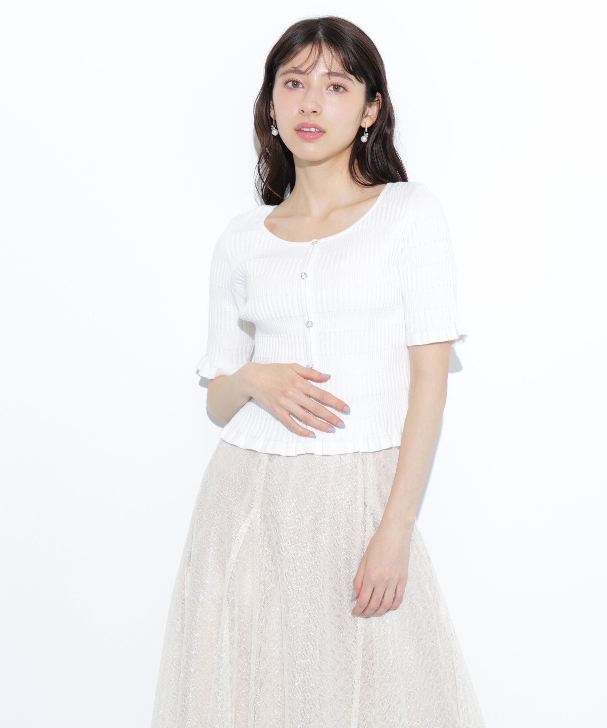  「前後2way変形リブニット」|ニット・セーター|