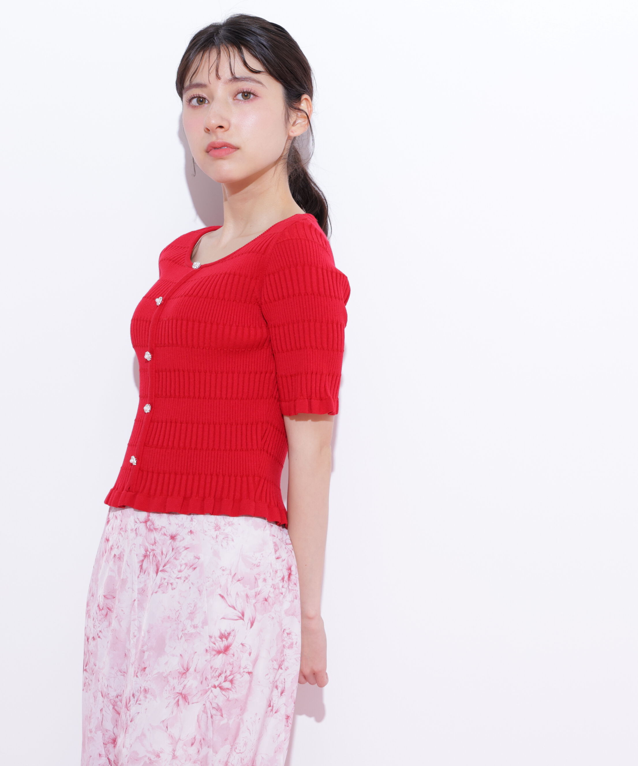  「前後2way変形リブニット」|ニット・セーター|