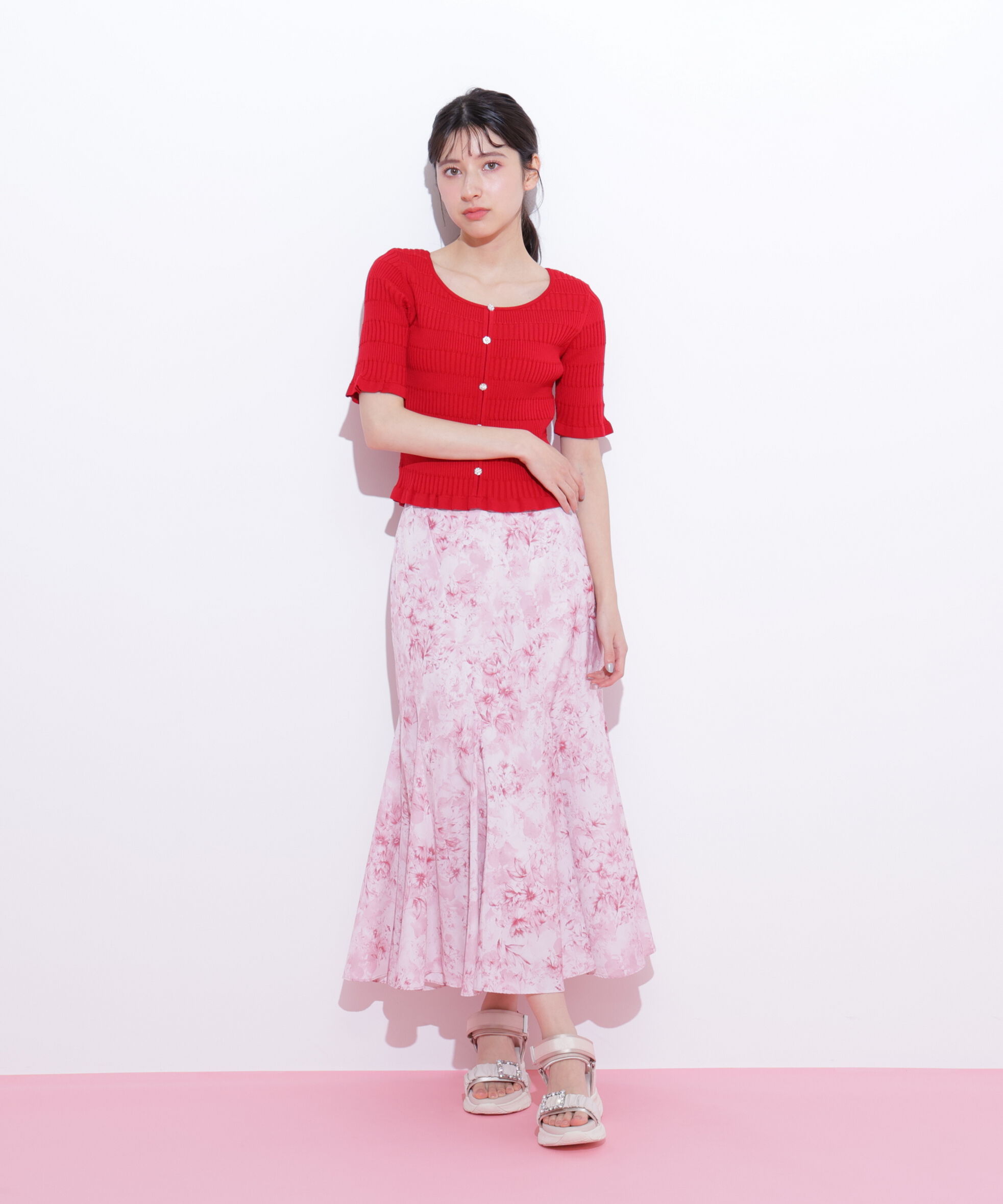  「前後2way変形リブニット」|ニット・セーター|