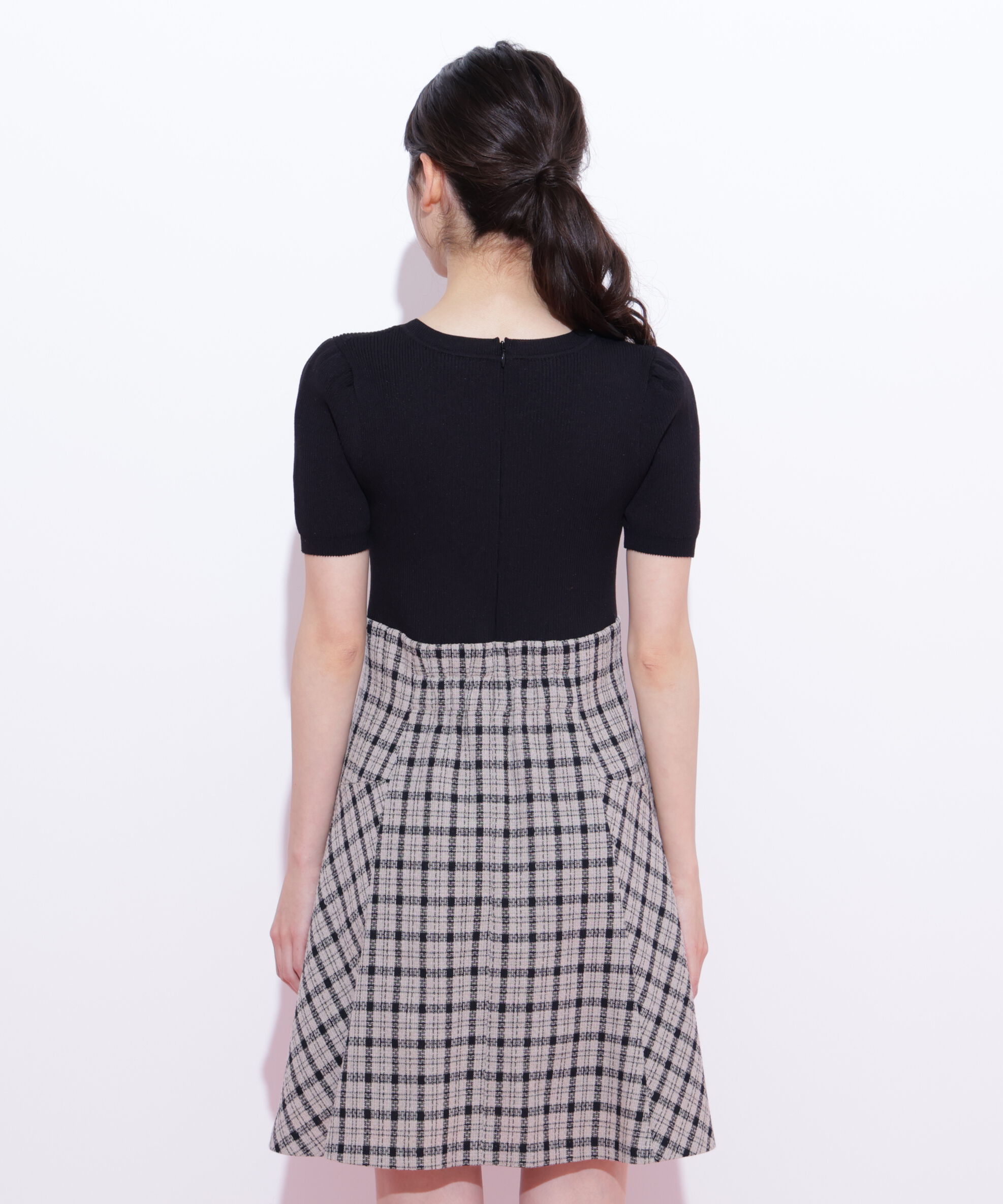  「チェックドッキングミニワンピース」|ワンピース|