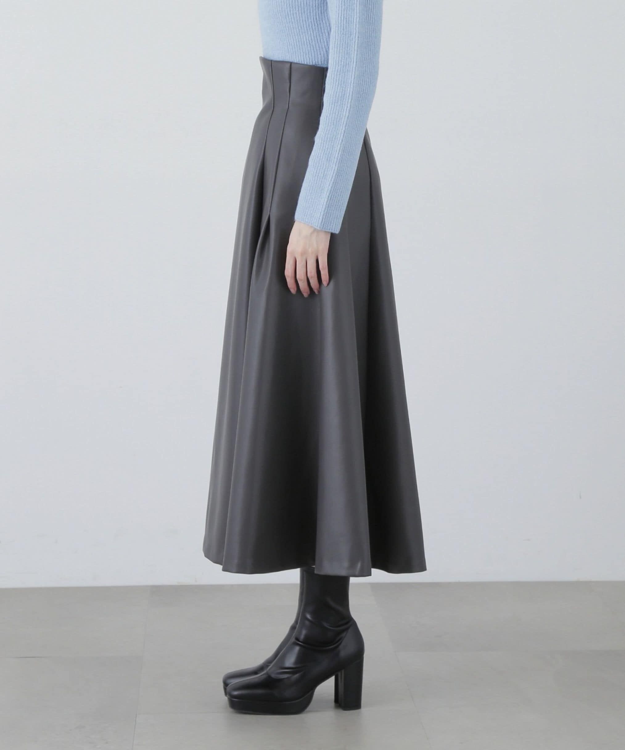 PROPORTION BODY DRESSING「フェイクレザーフレアスカート」|スカート|