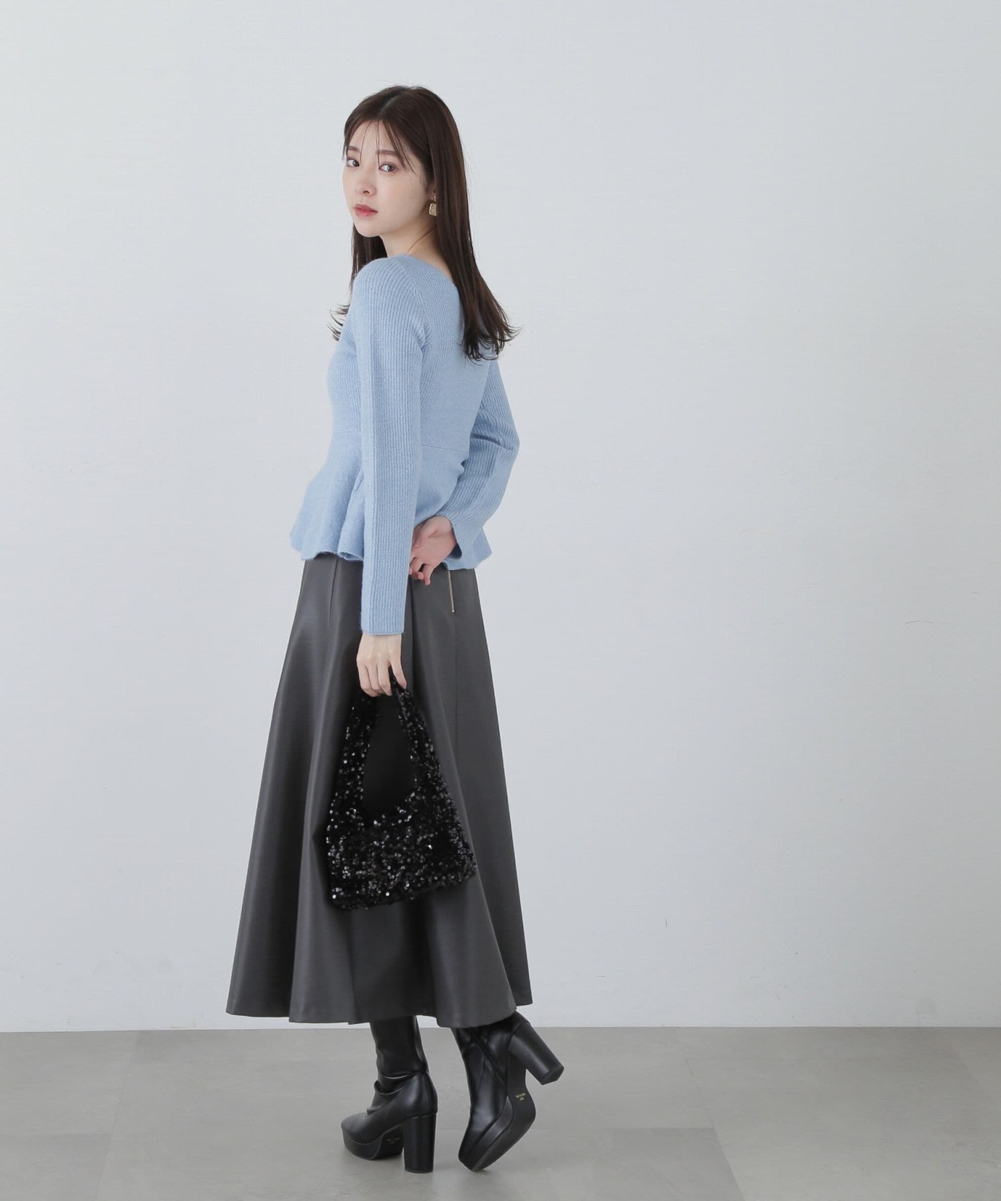 PROPORTION BODY DRESSING「フェイクレザーフレアスカート」|スカート|