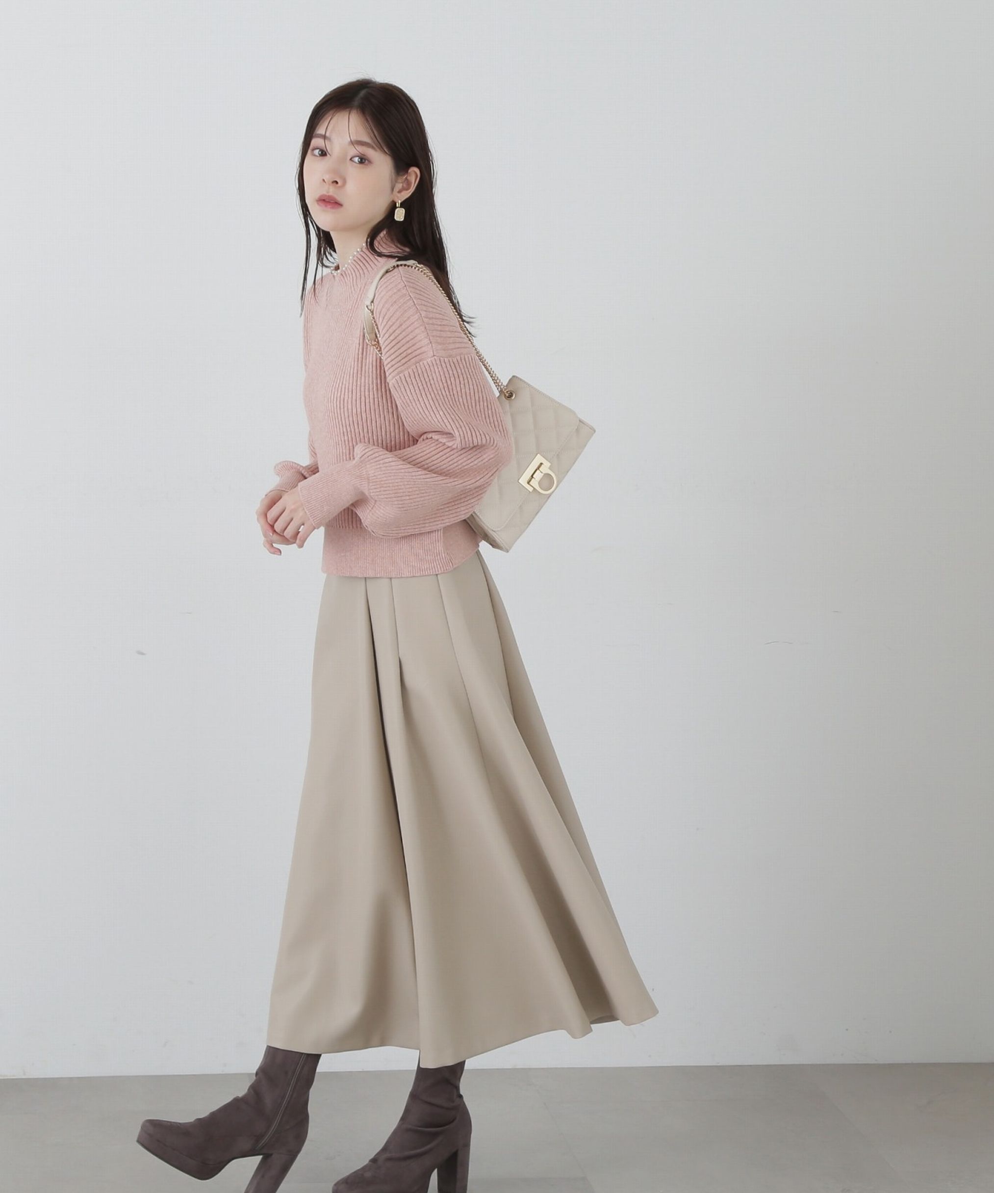 PROPORTION BODY DRESSING「フェイクレザーフレアスカート」|スカート|