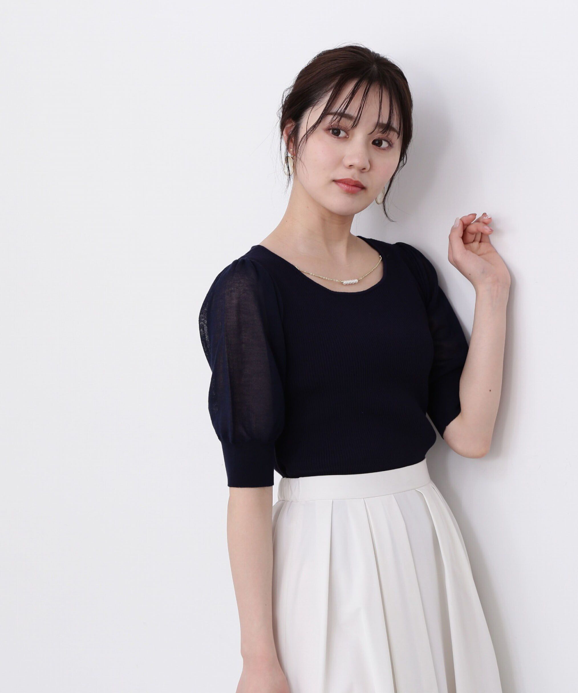 PROPORTION BODY DRESSING「デコルテチェーンリブニット」|ニット・セーター|