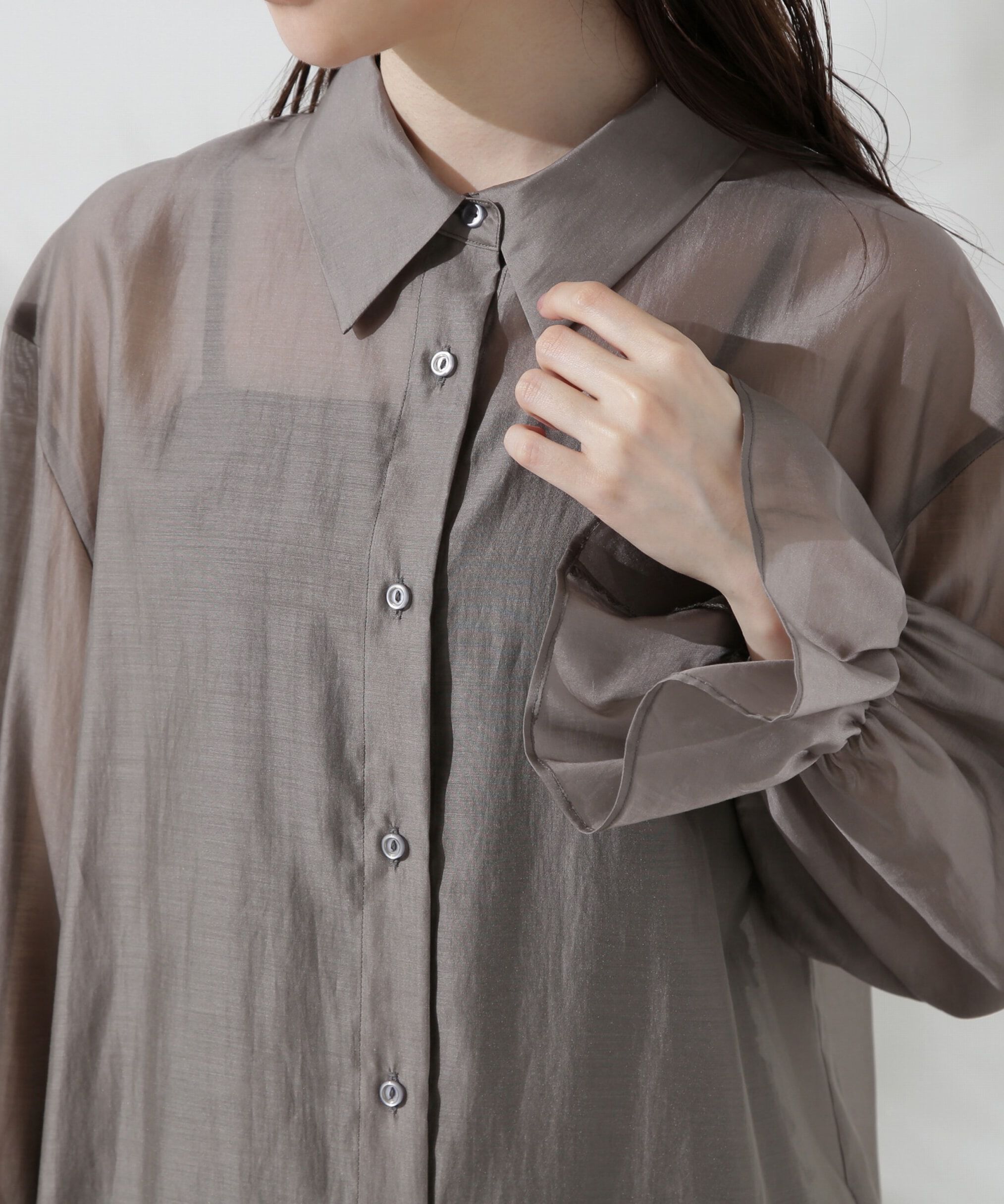 PROPORTION BODY DRESSING「キャンディースリーブシアーシャツ」|シャツ・ブラウス|