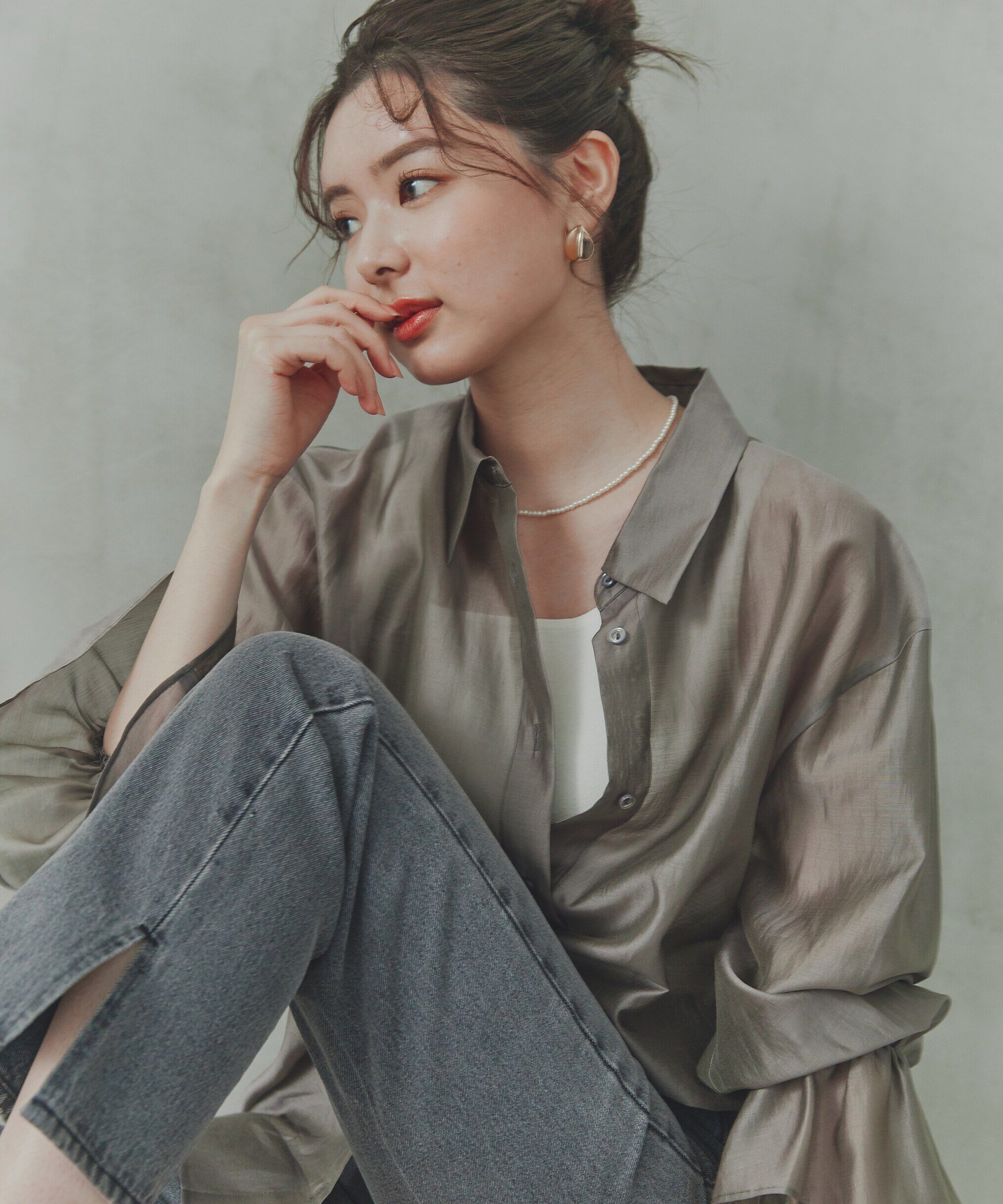 PROPORTION BODY DRESSING「キャンディースリーブシアーシャツ」|シャツ・ブラウス|