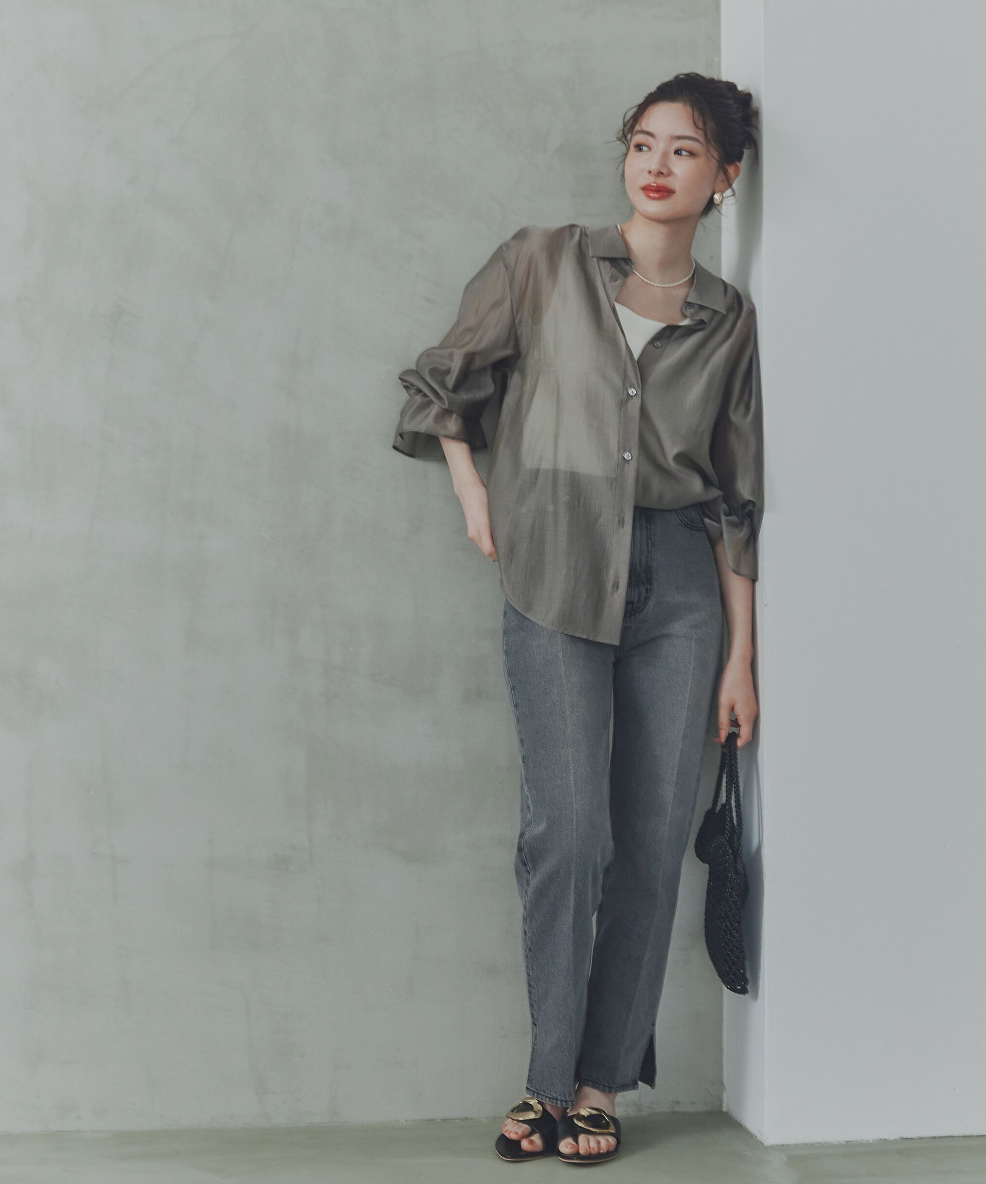 PROPORTION BODY DRESSING「キャンディースリーブシアーシャツ」|シャツ・ブラウス|