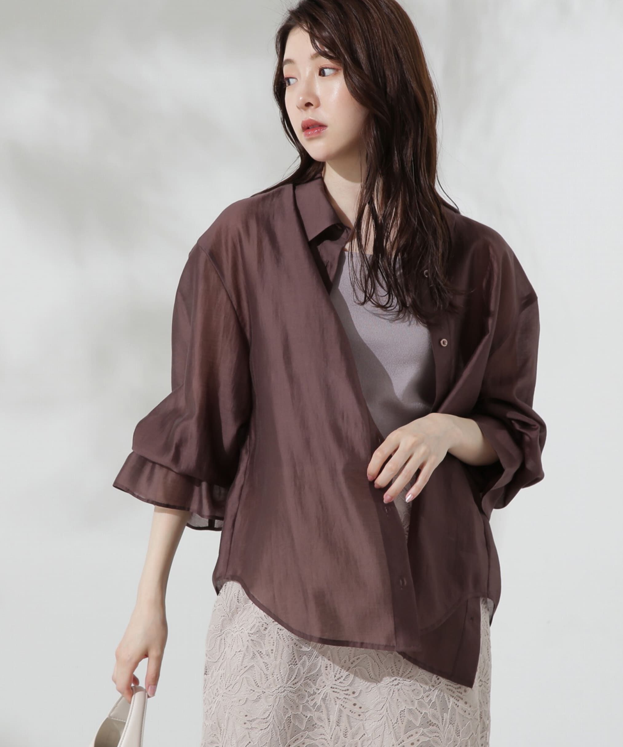 PROPORTION BODY DRESSING「キャンディースリーブシアーシャツ」|シャツ・ブラウス|