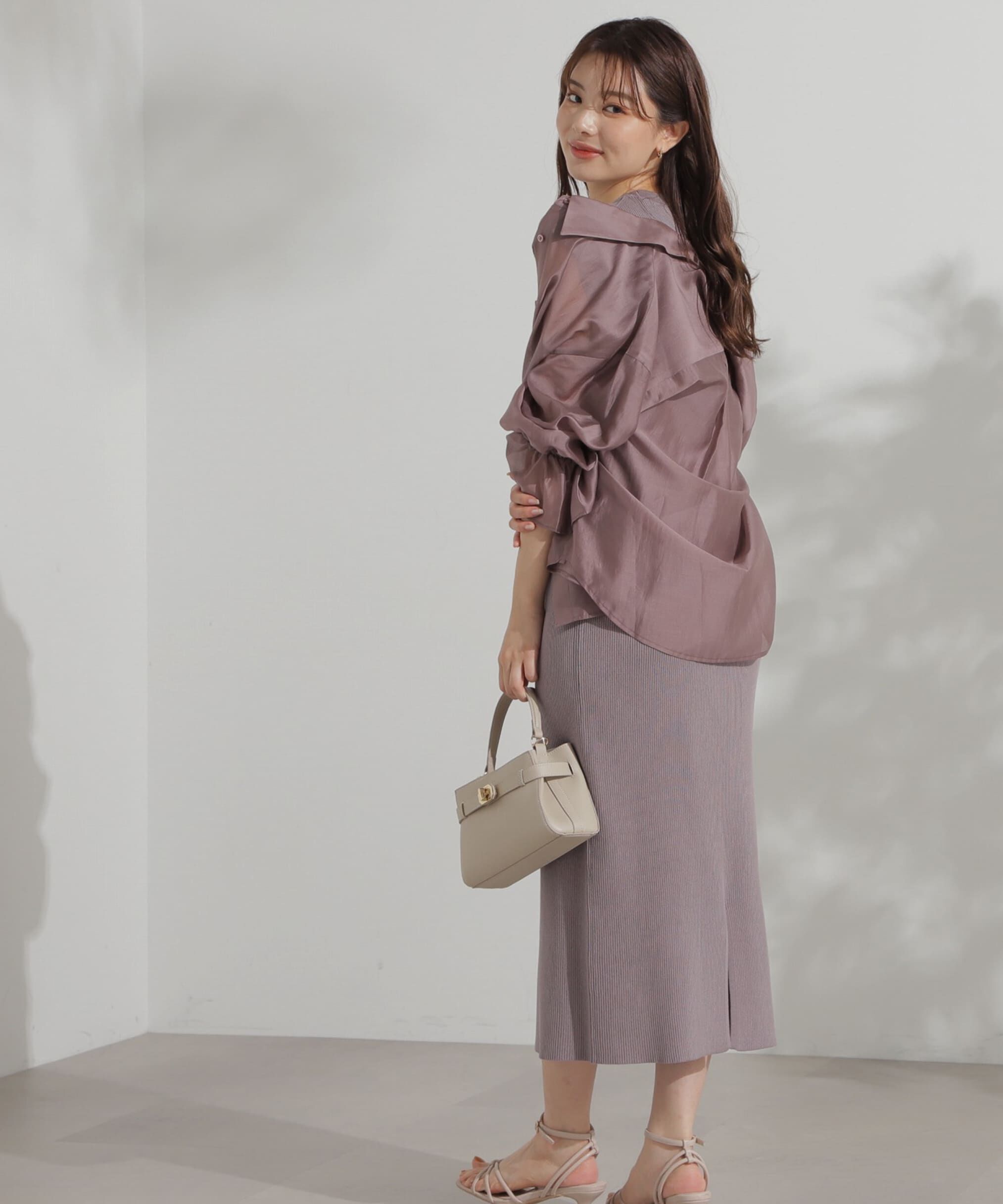 PROPORTION BODY DRESSING「キャンディースリーブシアーシャツ」|シャツ・ブラウス|パープル