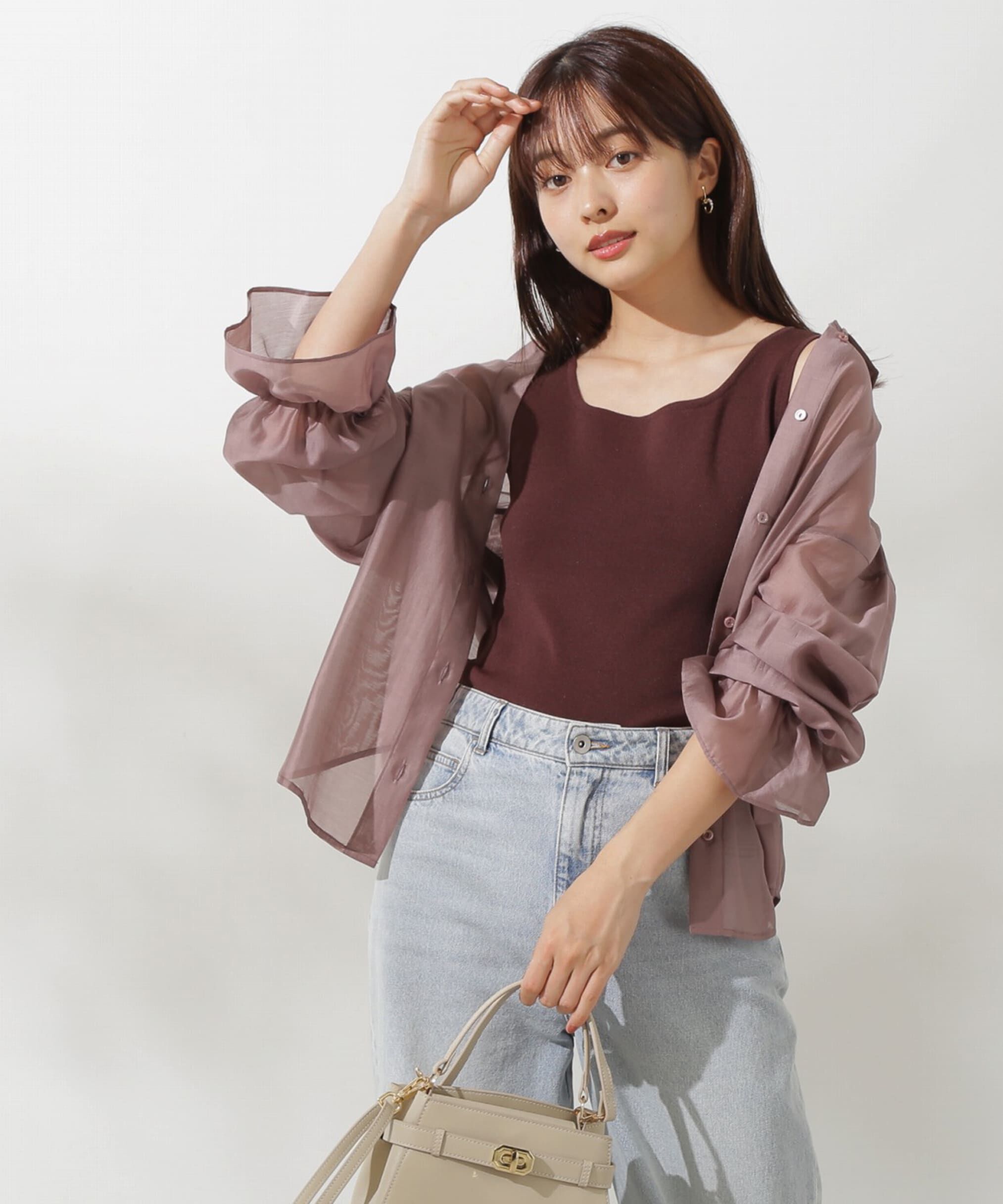 PROPORTION BODY DRESSING「キャンディースリーブシアーシャツ」|シャツ・ブラウス|