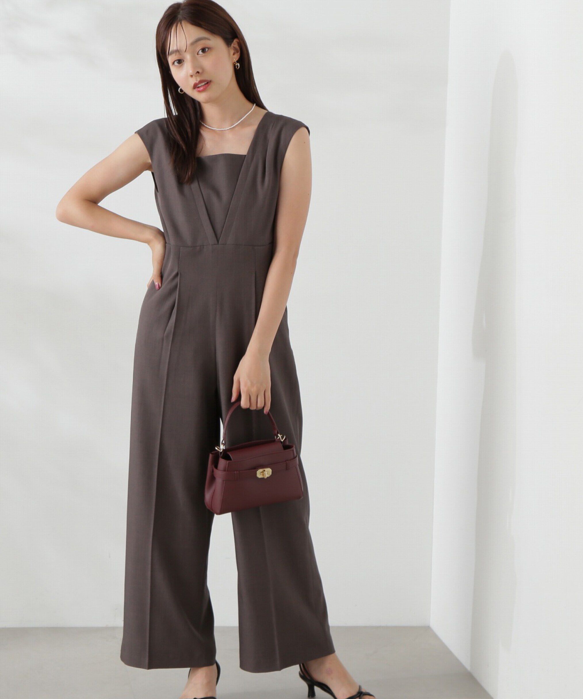 PROPORTION BODY DRESSING「レイヤード風ロンパース」|ワンピース|チャコール2