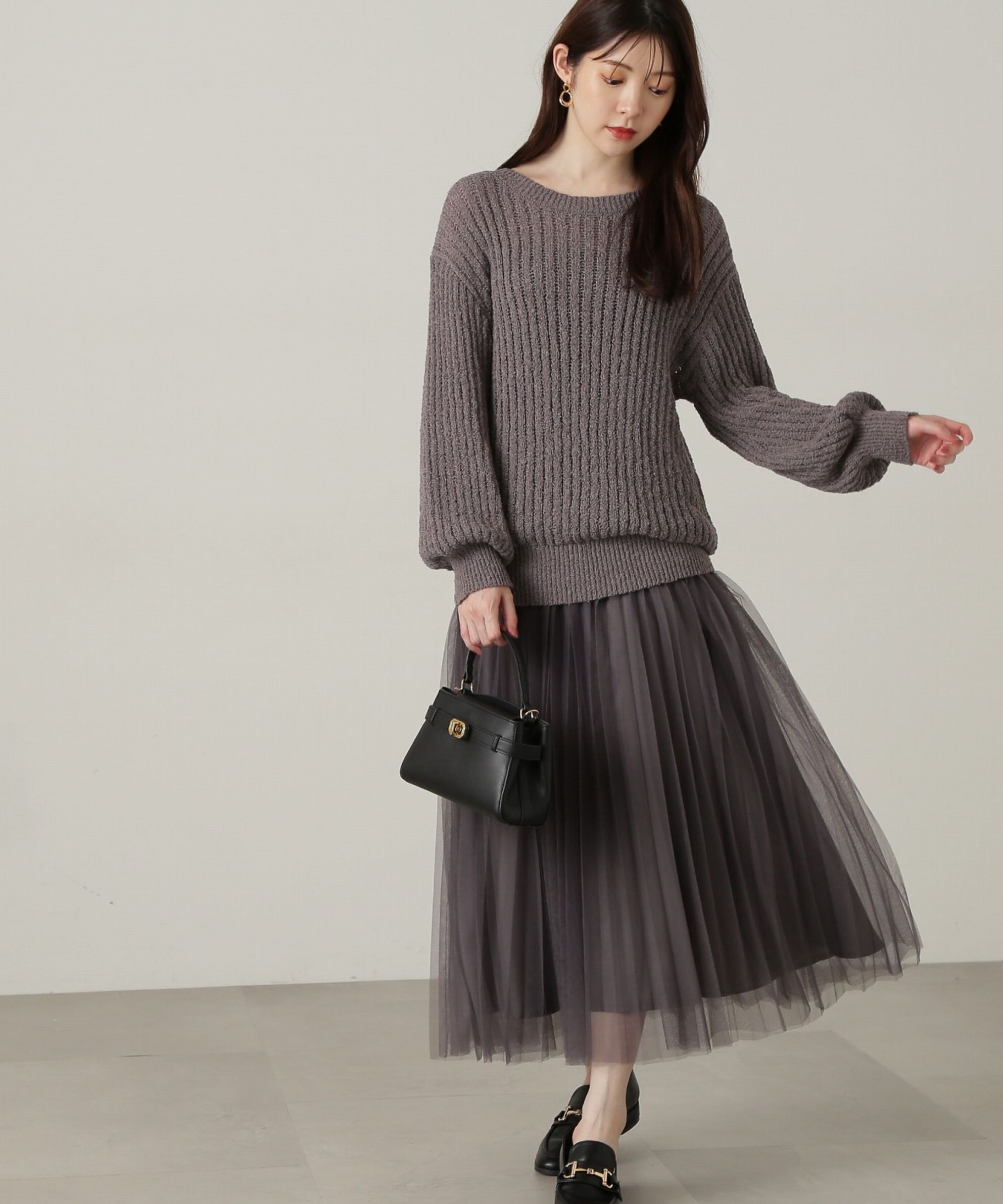 PROPORTION BODY DRESSING「シャーリングプリーツチュールスカート24AW」|スカート|