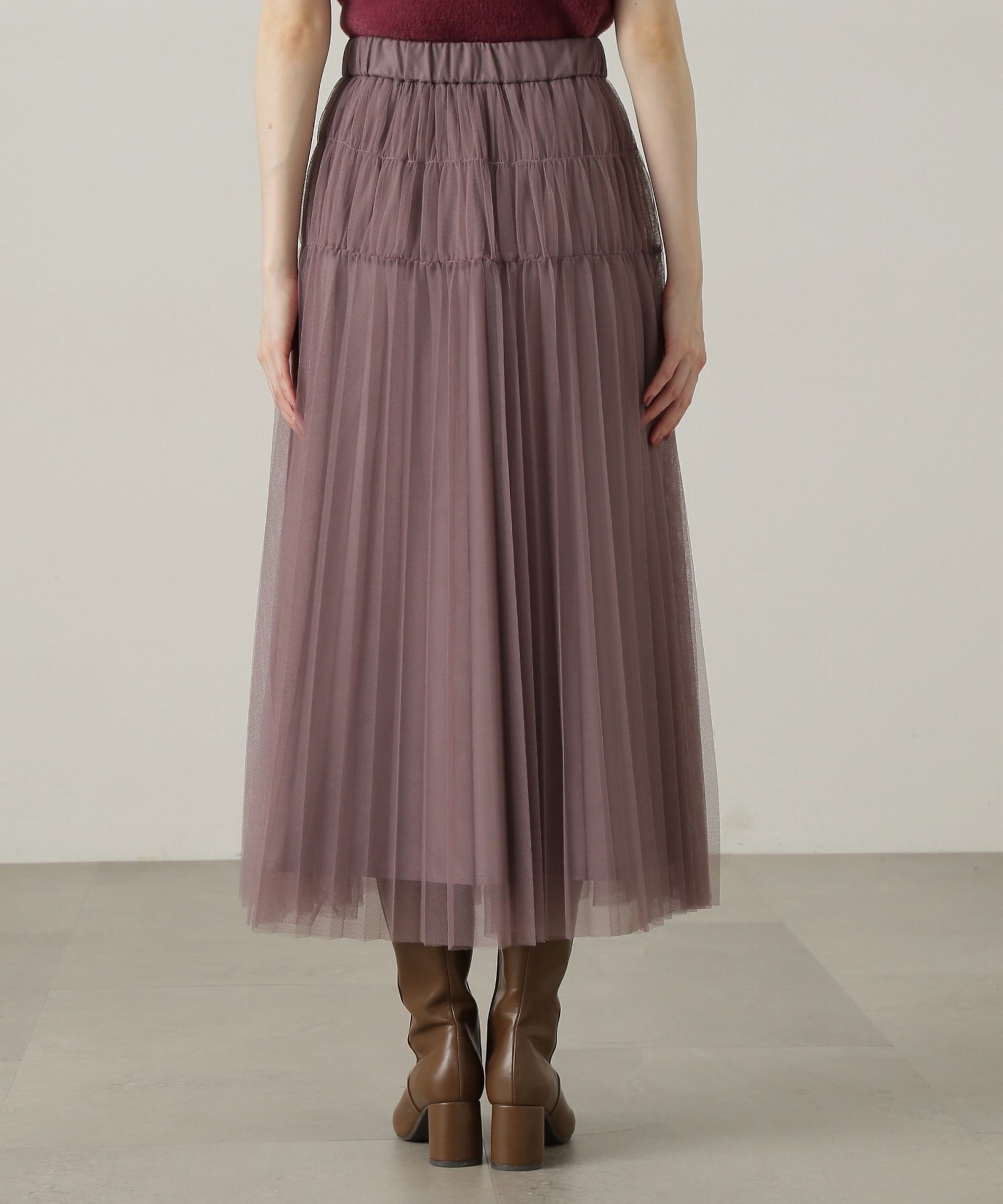 PROPORTION BODY DRESSING「シャーリングプリーツチュールスカート24AW」|スカート|