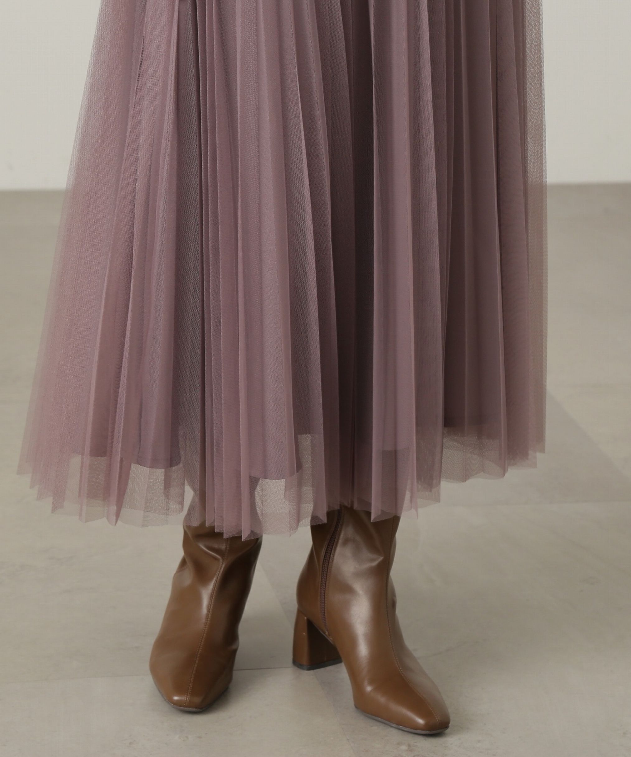 PROPORTION BODY DRESSING「シャーリングプリーツチュールスカート24AW」|スカート|