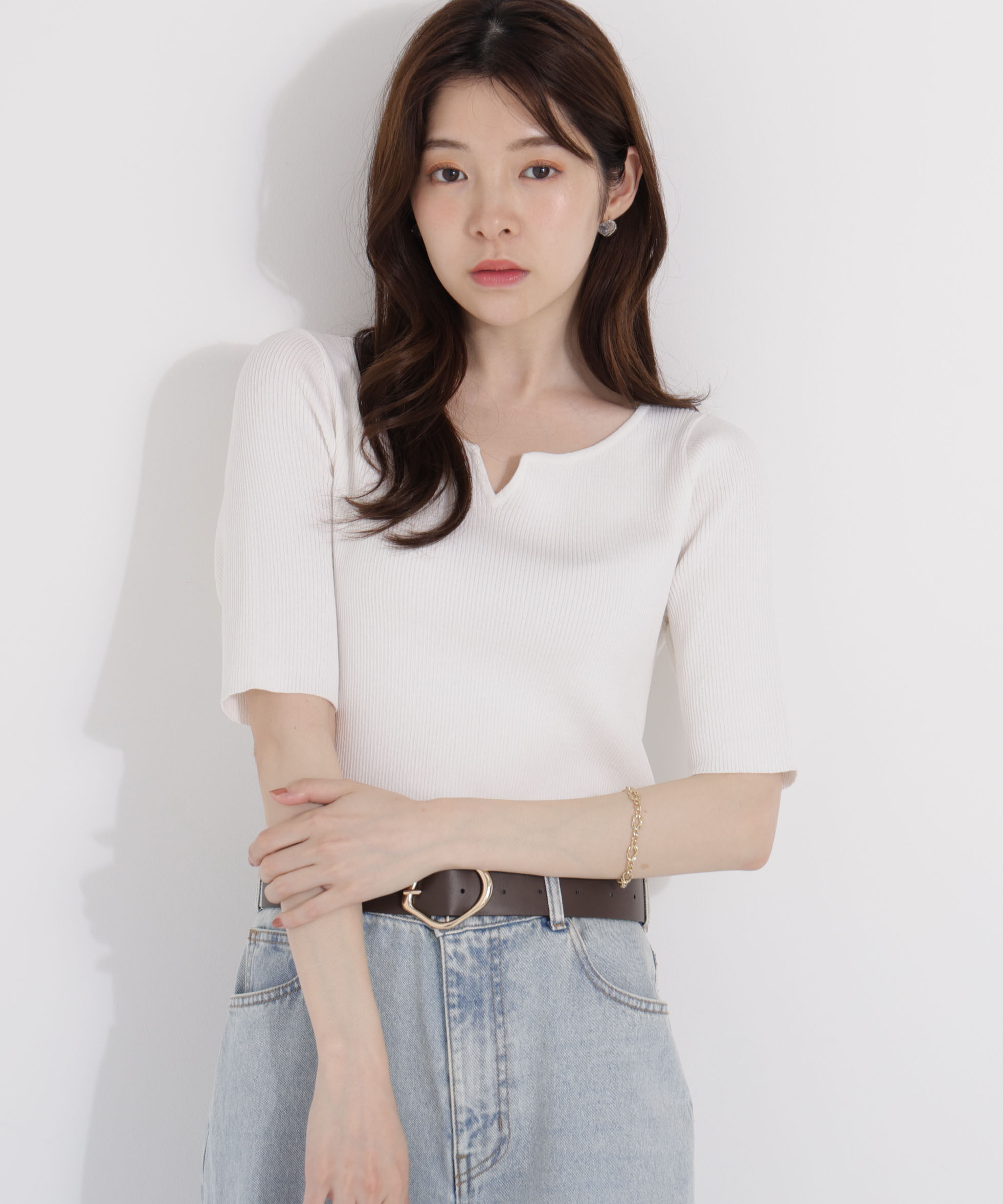 PROPORTION BODY DRESSING「ヘンリーネックリブニット」|ニット・セーター|