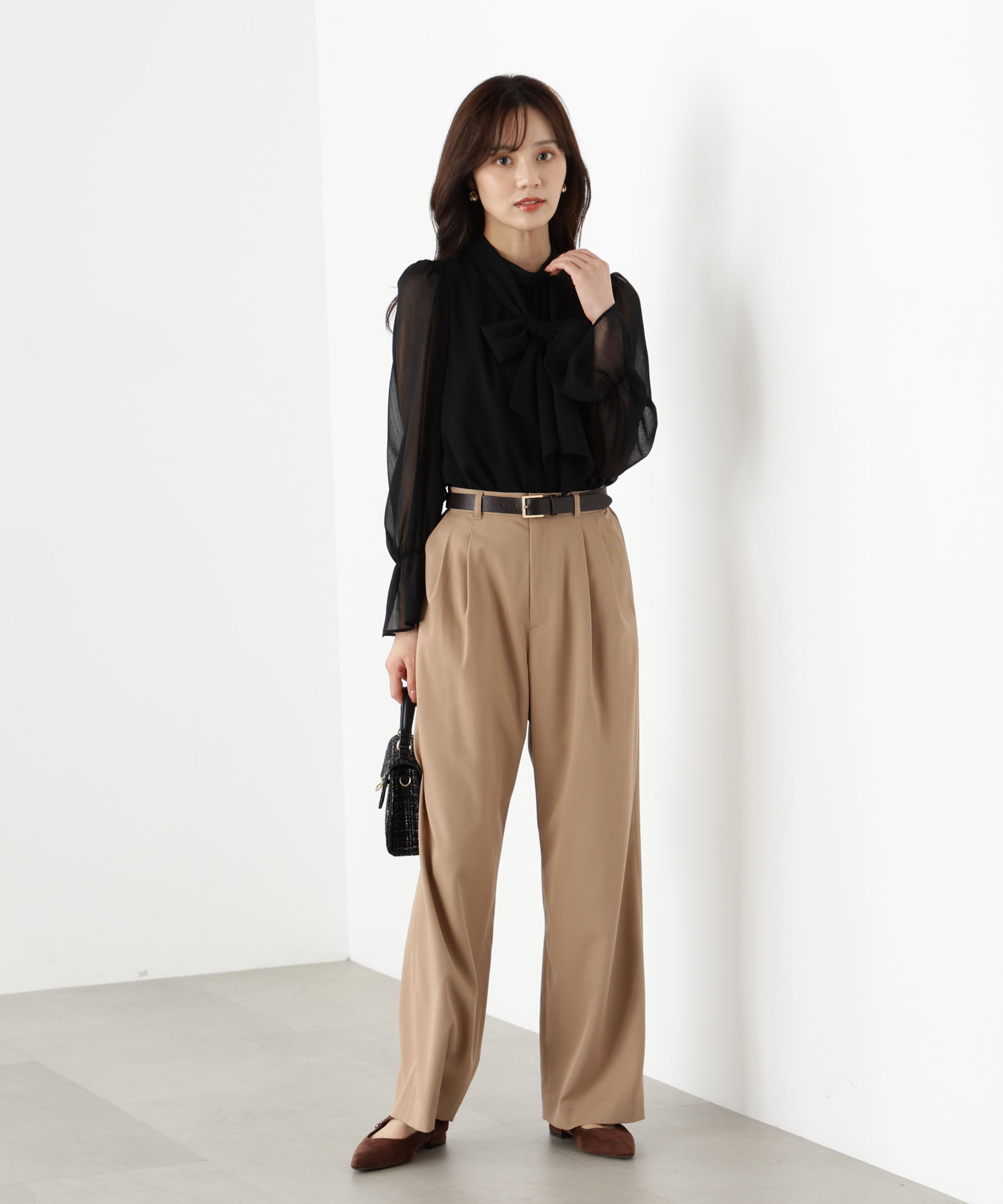 PROPORTION BODY DRESSING「＜ウォッシャブル＞ビッグリボン楊柳ブラウス 25AW」|シャツ・ブラウス|