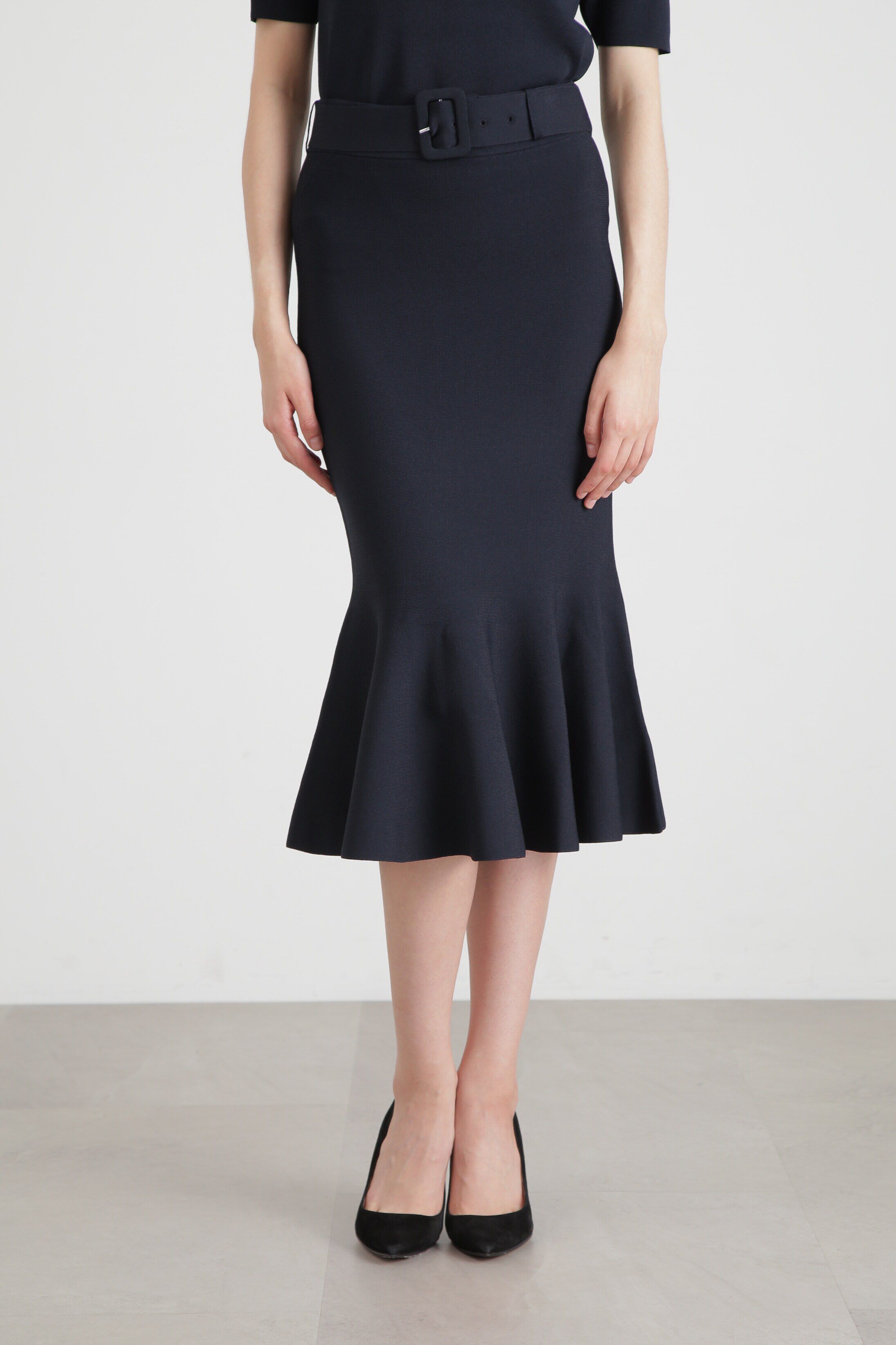  「◆マーメイドニットスカート」|スカート|ネイビー