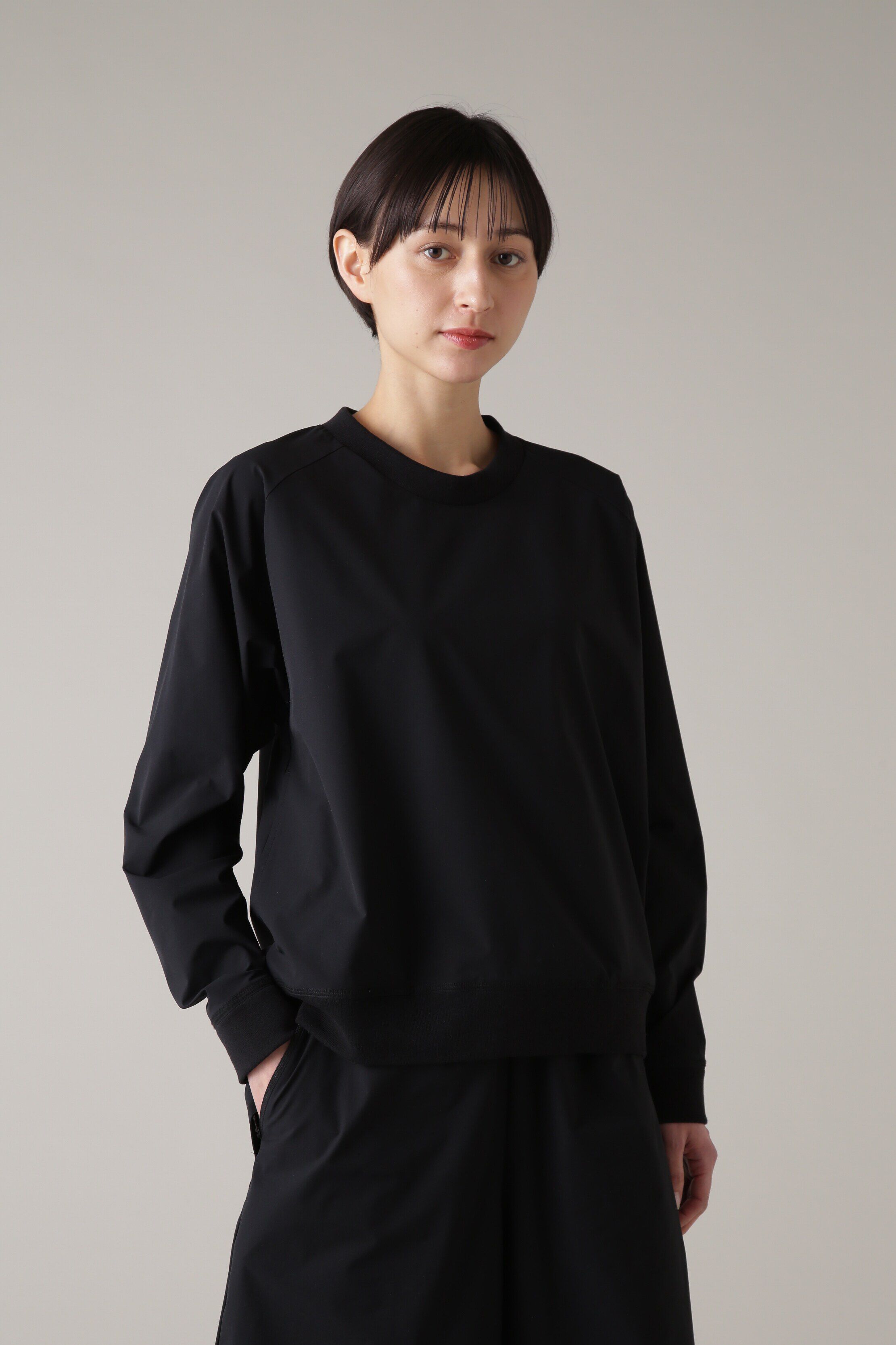  「STRETCH POLYESTER POPLIN」|Tシャツ・カットソー|BLACK