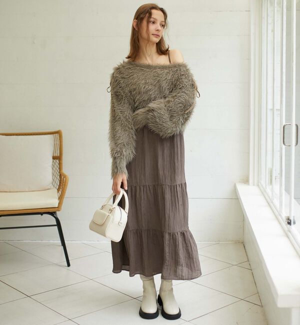 archives「シャギードロストニット&times;リンクルキャミワンピースＳＥＴ」|ワンピース|