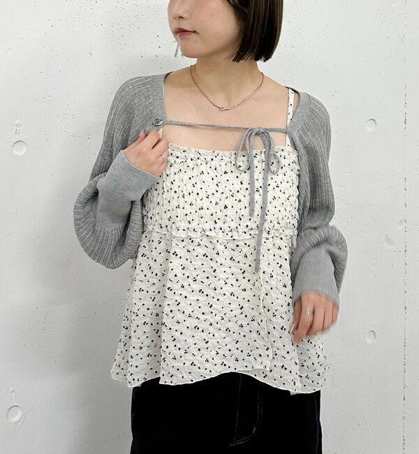 archives「シアーリブニットボレロ&times;花柄フレアキャミＳＥＴ」|カーディガン|GRAY