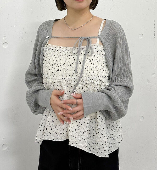 archives「シアーリブニットボレロ&times;花柄フレアキャミＳＥＴ」|カーディガン|