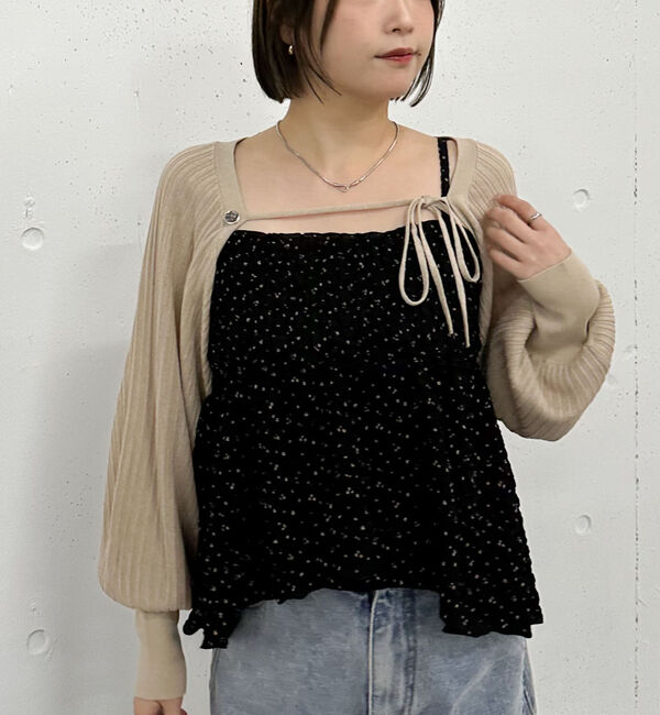 archives「シアーリブニットボレロ&times;花柄フレアキャミＳＥＴ」|カーディガン|