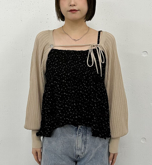 archives「シアーリブニットボレロ&times;花柄フレアキャミＳＥＴ」|カーディガン|