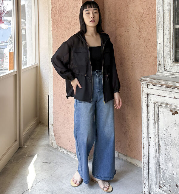 Doux archives「ウエストドロストメッシュパーカー」|テーラードジャケット|