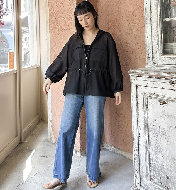 Doux archives「ウエストドロストメッシュパーカー」|テーラードジャケット|