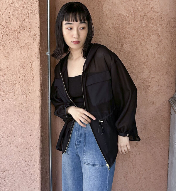 Doux archives「ウエストドロストメッシュパーカー」|テーラードジャケット|