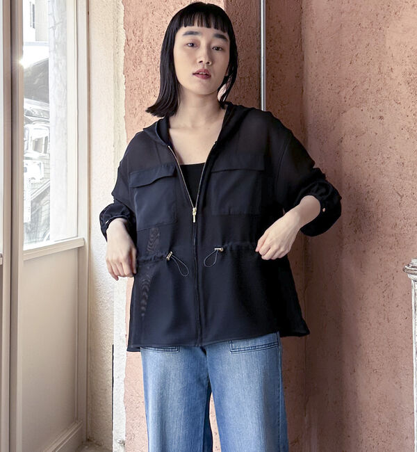 Doux archives「ウエストドロストメッシュパーカー」|テーラードジャケット|