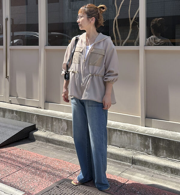 Doux archives「ウエストドロストメッシュパーカー」|テーラードジャケット|