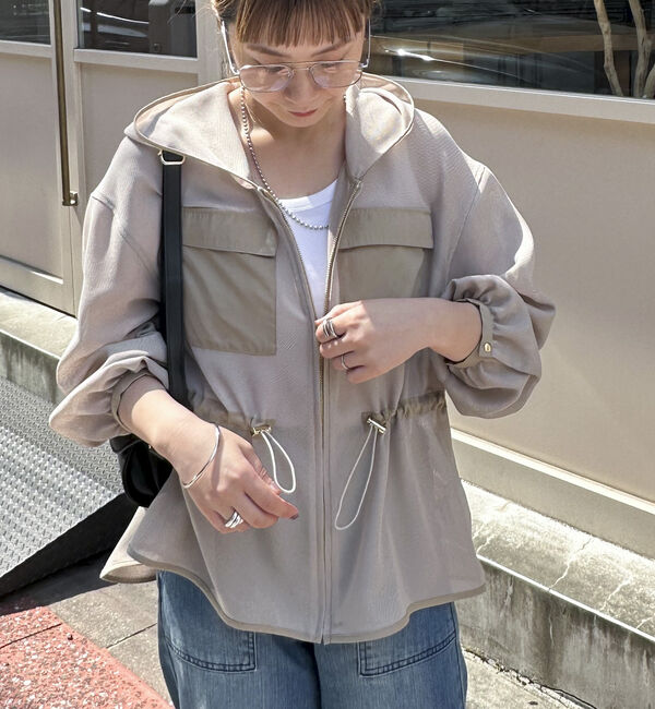 Doux archives「ウエストドロストメッシュパーカー」|テーラードジャケット|