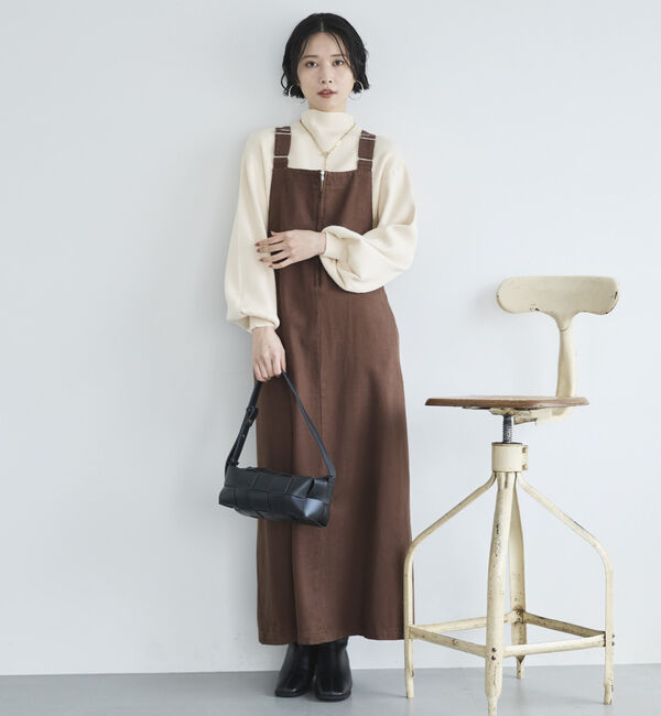 Doux archives「ピグメント加工フロントＺＩＰジャンスカ」|ジャンパースカート|