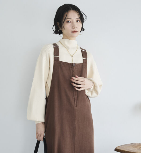 Doux archives「ピグメント加工フロントＺＩＰジャンスカ」|ジャンパースカート|