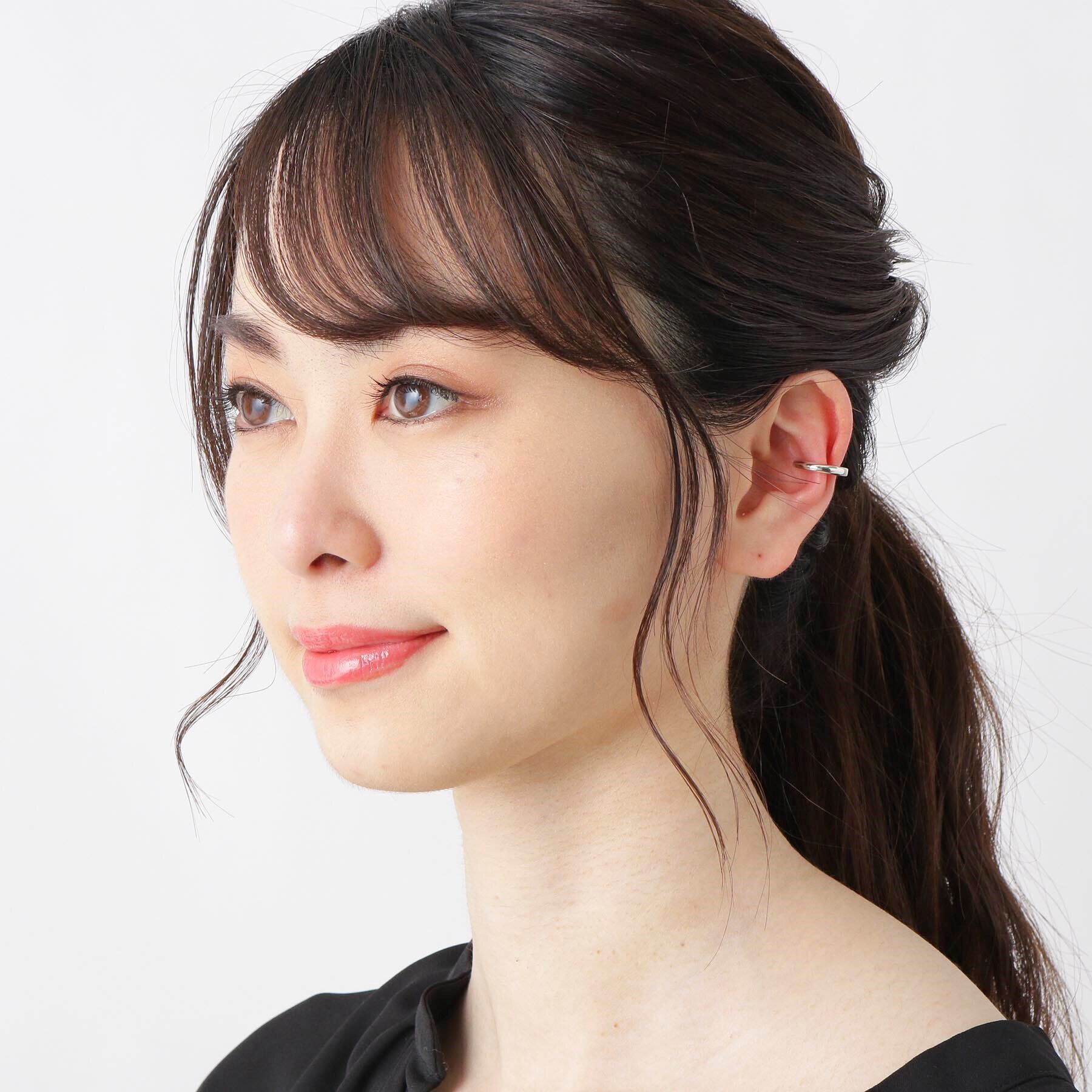 COCOSHNIK「シルバー 丸線中折れ イヤーカフ小」|イヤリング|