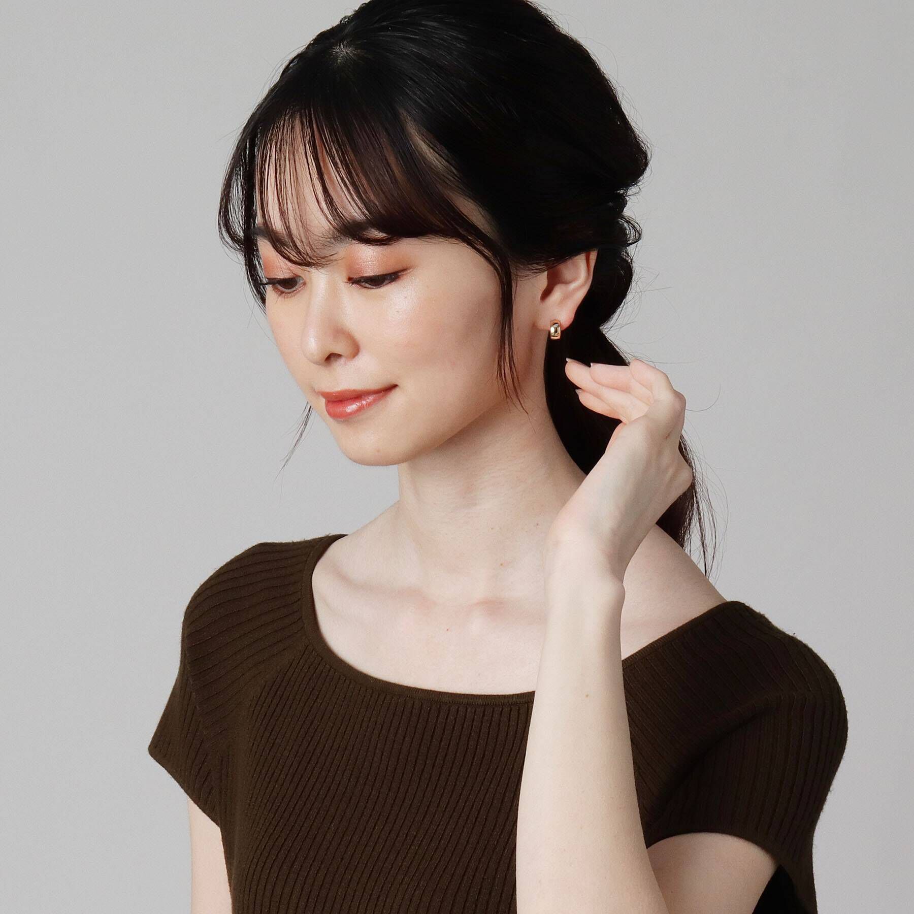 COCOSHNIK「K10平甲 フープピアス」|ピアス|