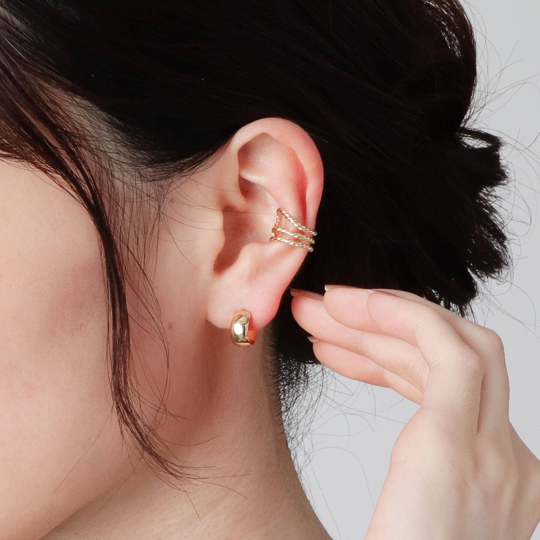 COCOSHNIK「K10平甲 フープピアス」|ピアス|