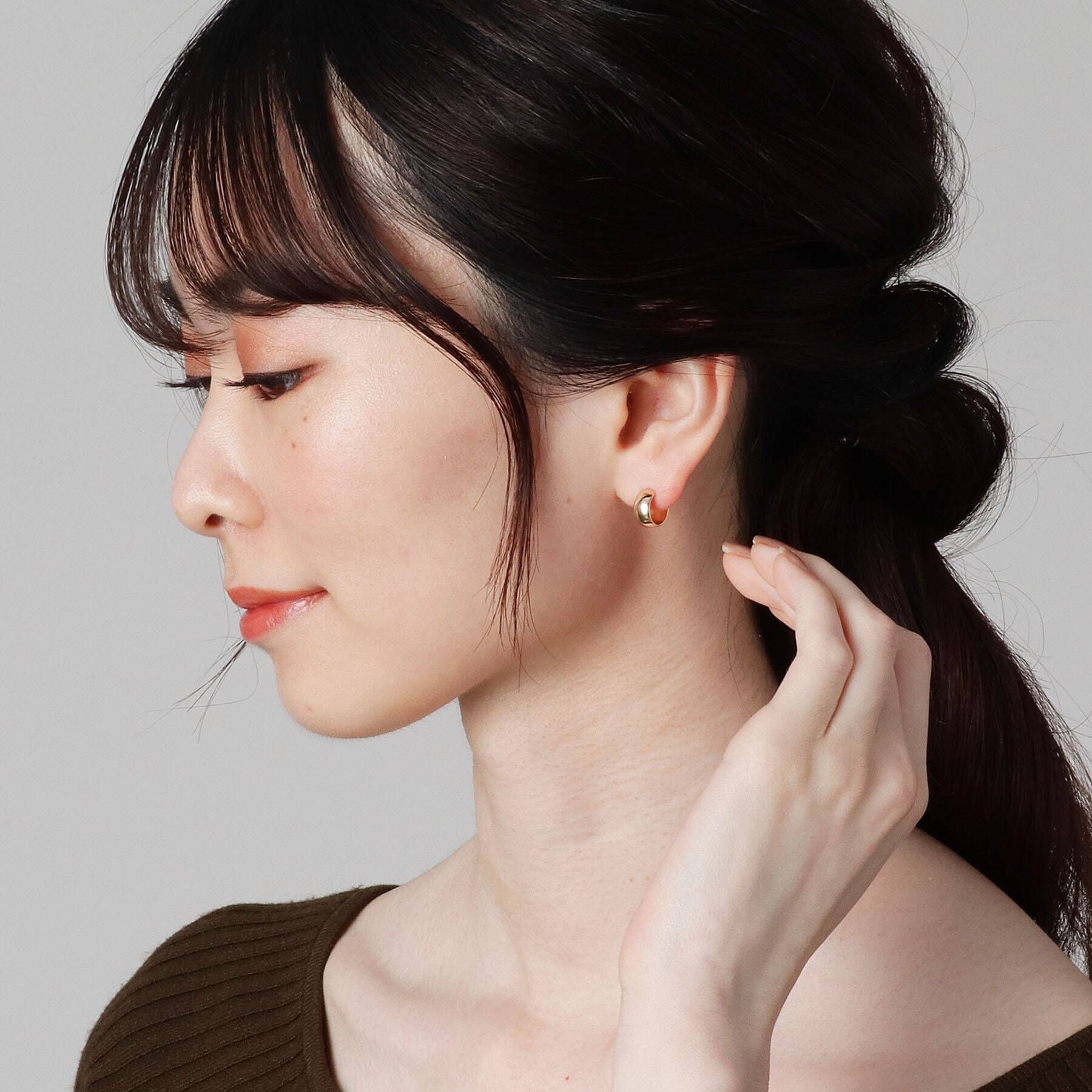 COCOSHNIK「K10平甲 フープピアス」|ピアス|