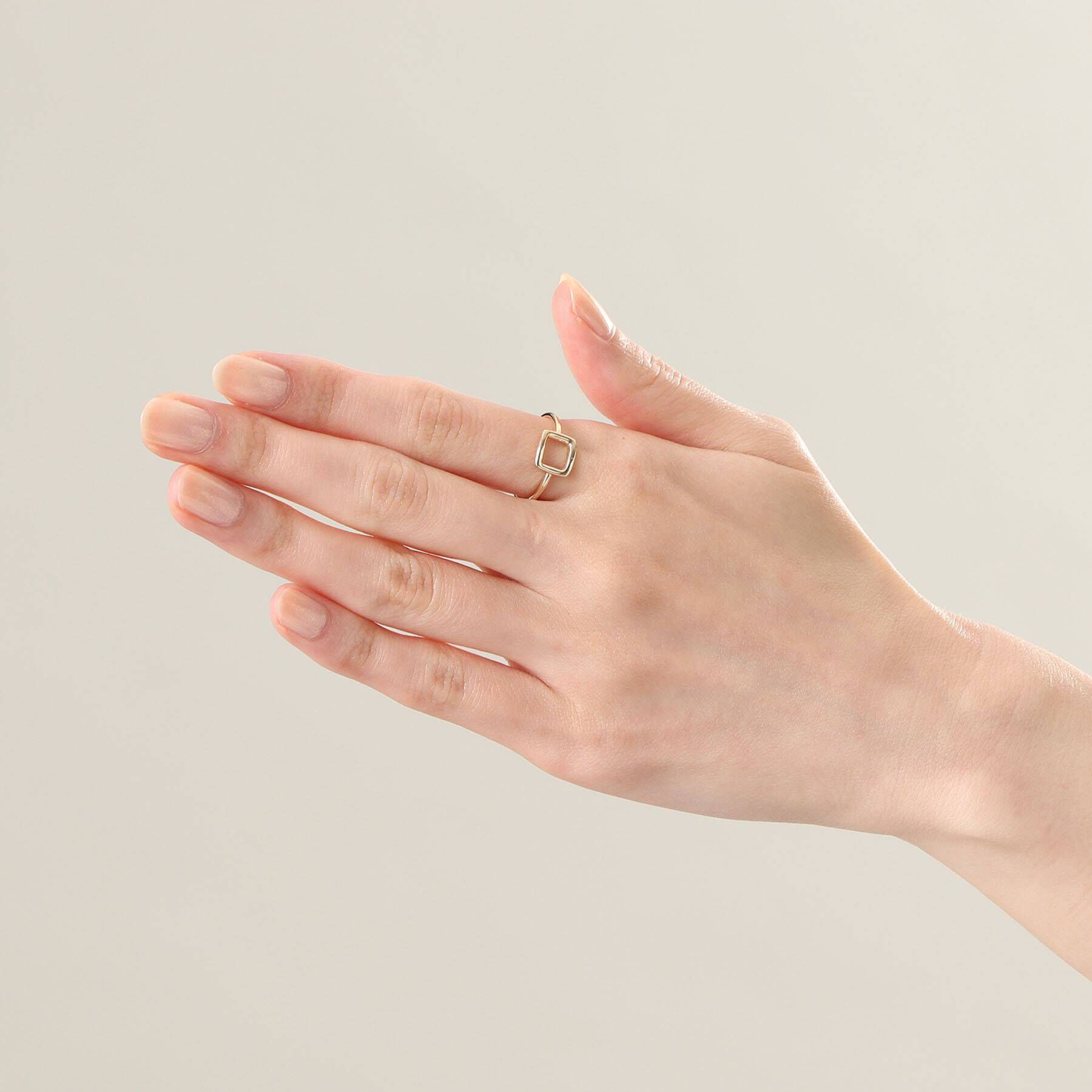 COCOSHNIK「K10スクエアシェイプ オープンリング」|リング|